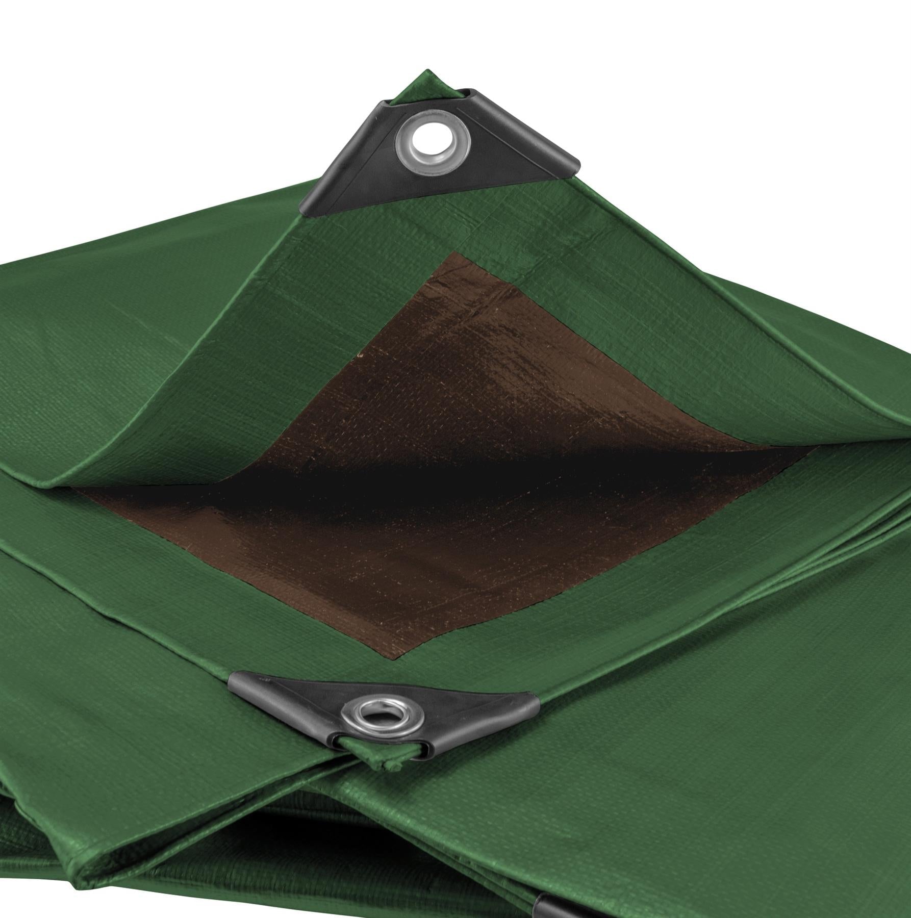 Green/Brown L-Grade Tarpaulin 2m x 4m