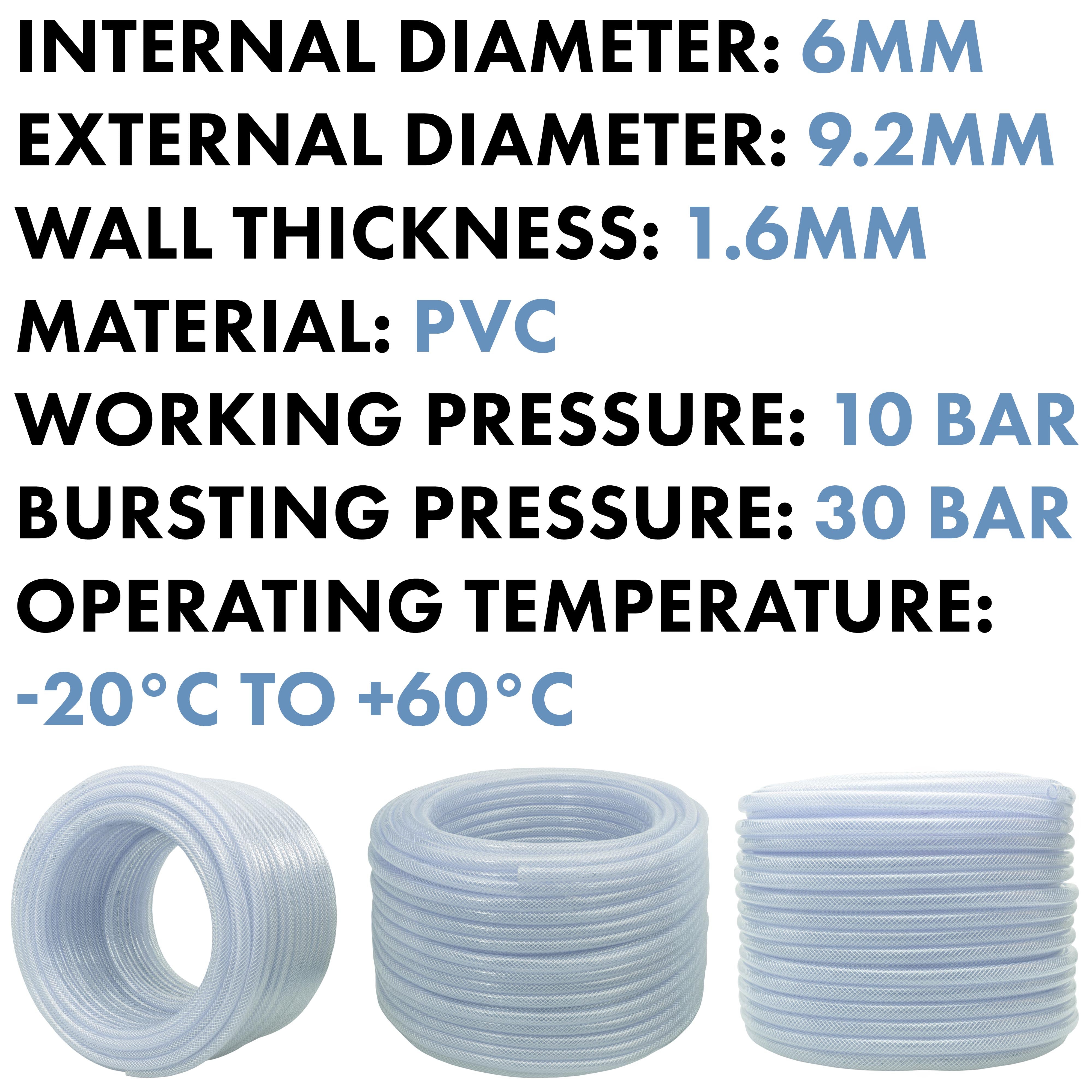 Clear Braided PVC Pipe 6mm*1.6mm