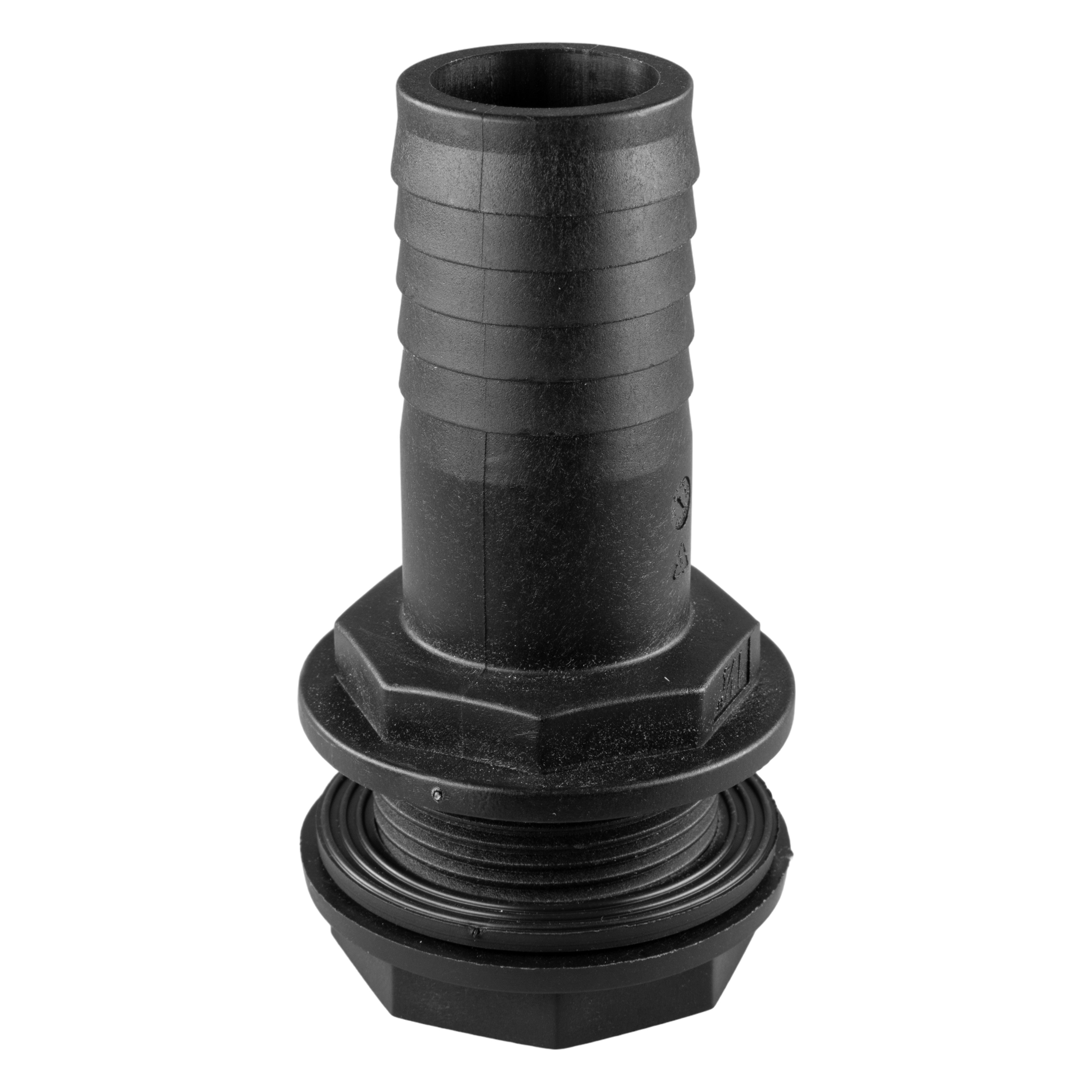 Tank Connector with Washer & Nut 1"BSPM - 1" Barb
