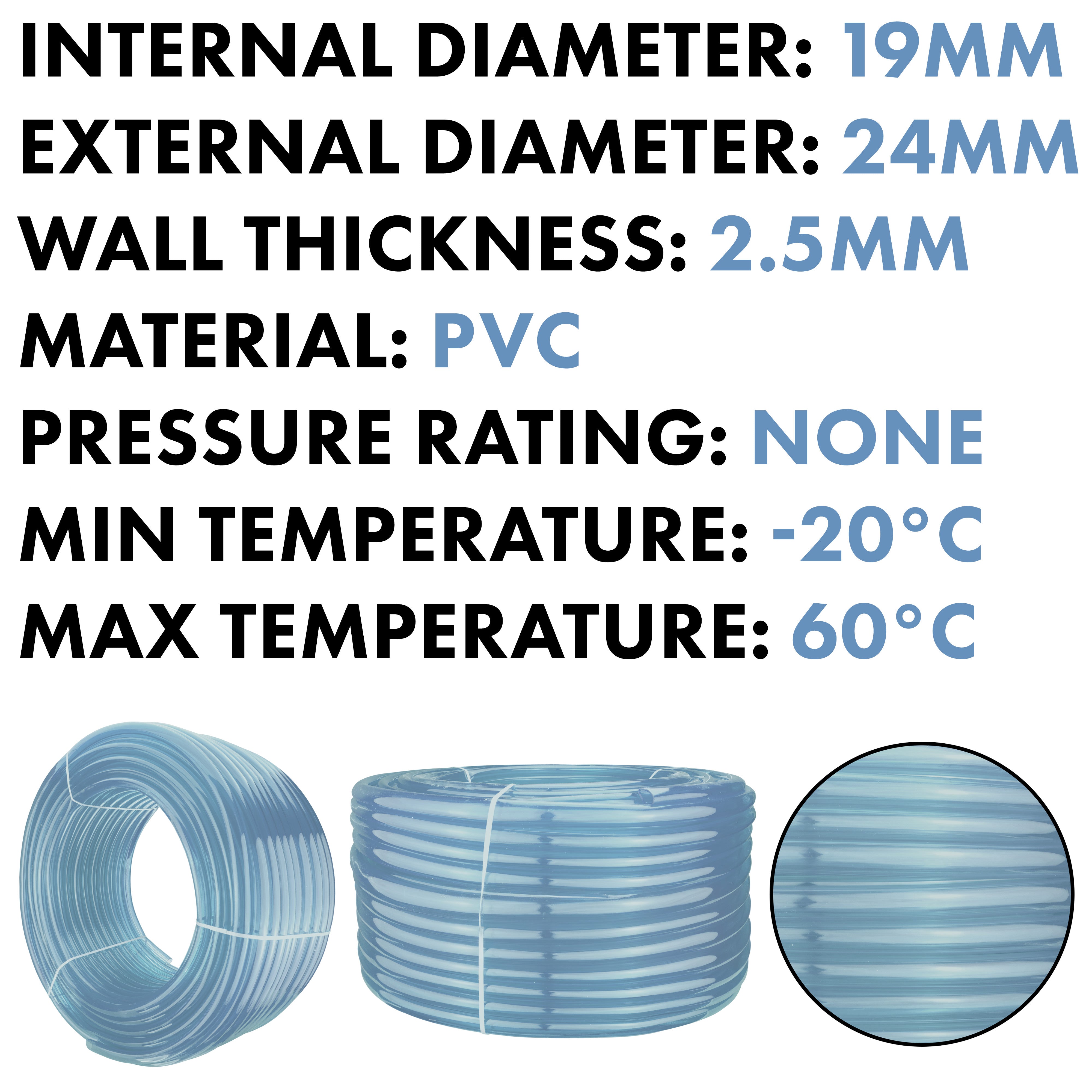 Clear PVC Pipe 19mm*24mm