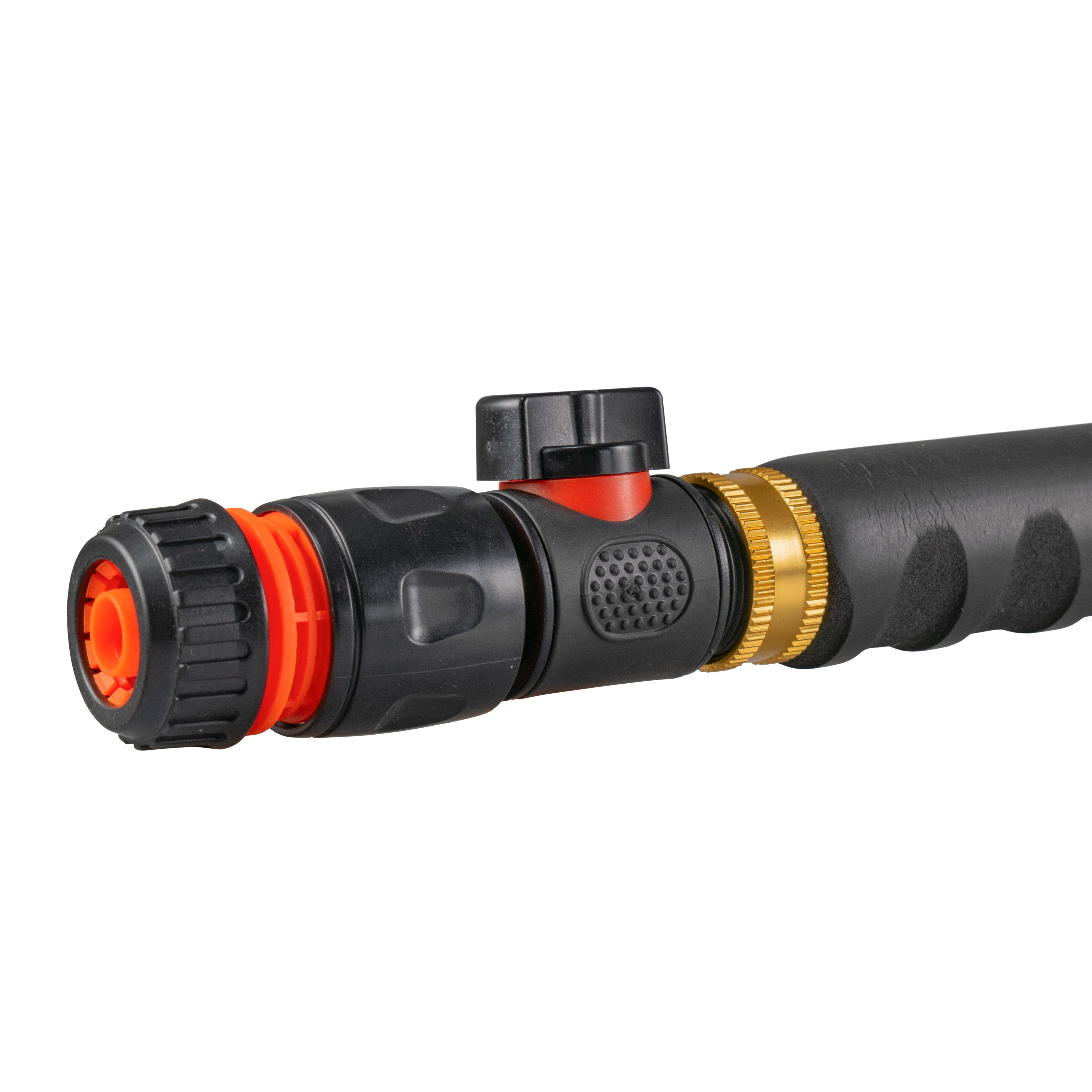 90cm Garden Watering Lance with Quick Connect Valve (Black) and Hose Connector