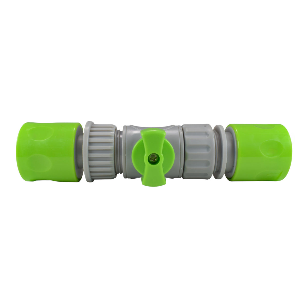 Male & Female Threaded Hose Quick Connector Set with Valve (Lime)