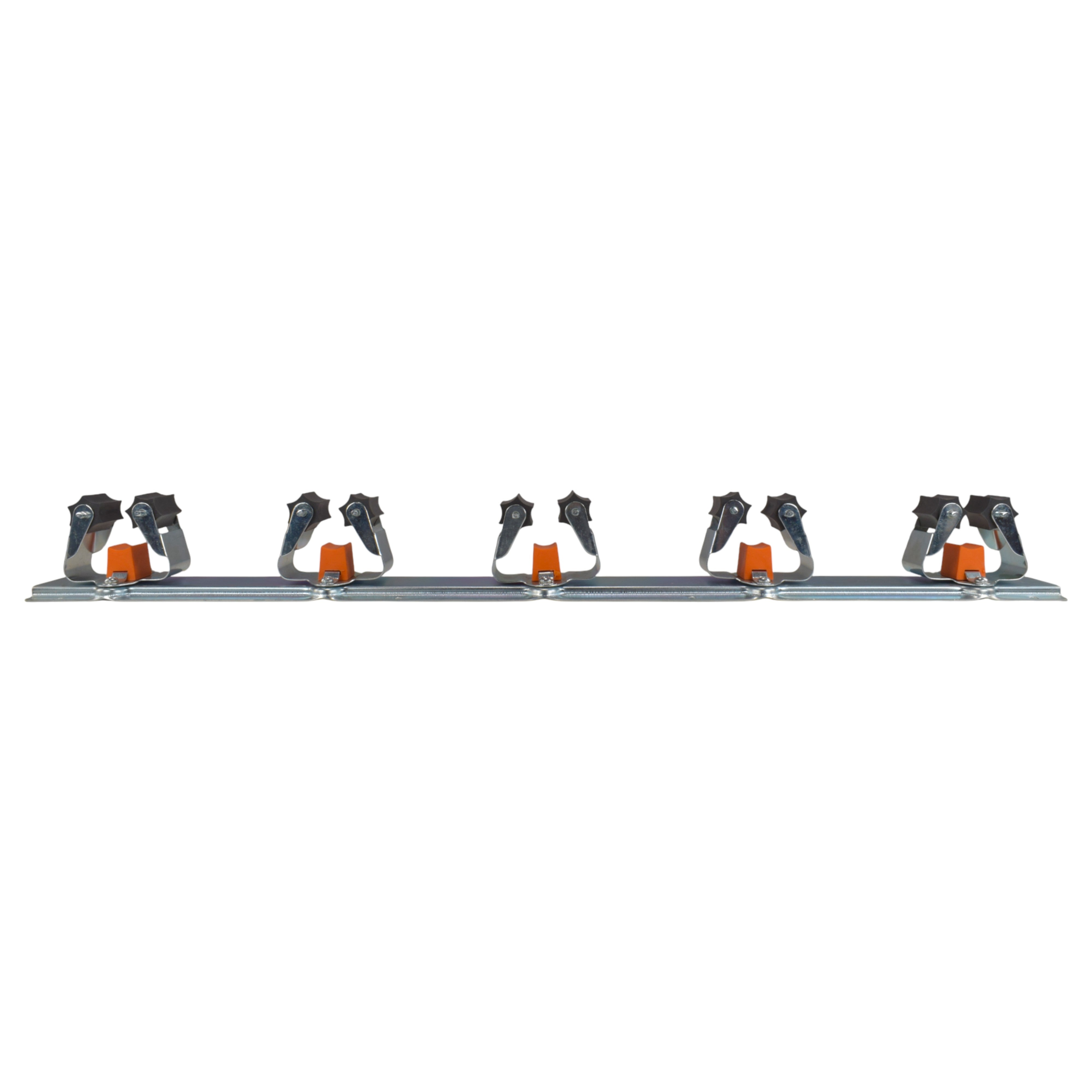 Wall Mount Tool Holder Rail - Roller Grip Design (5 Handles)