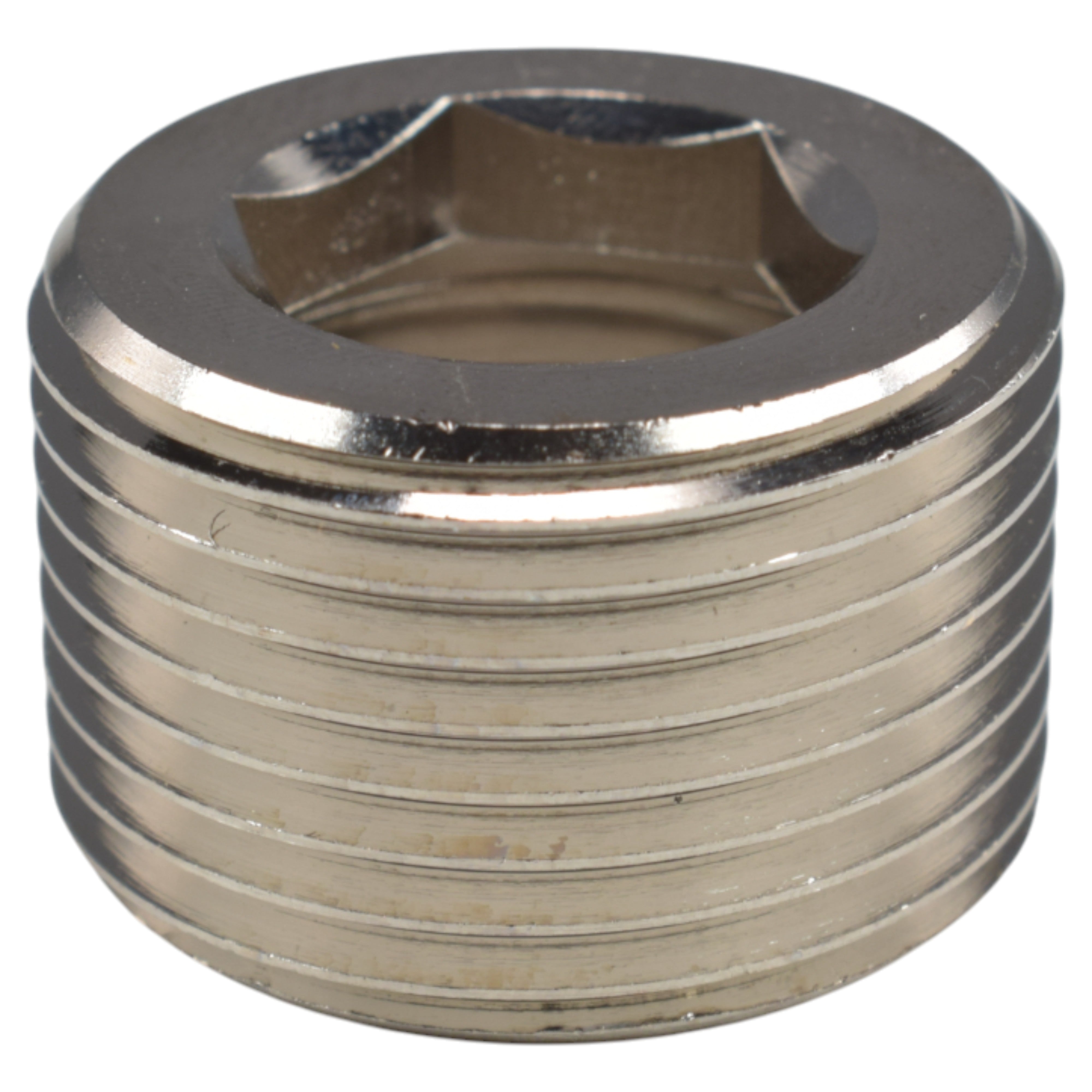 Thread Conversion Cap 3/4" BSPM - 1/2" BSPF, Nickel Plated