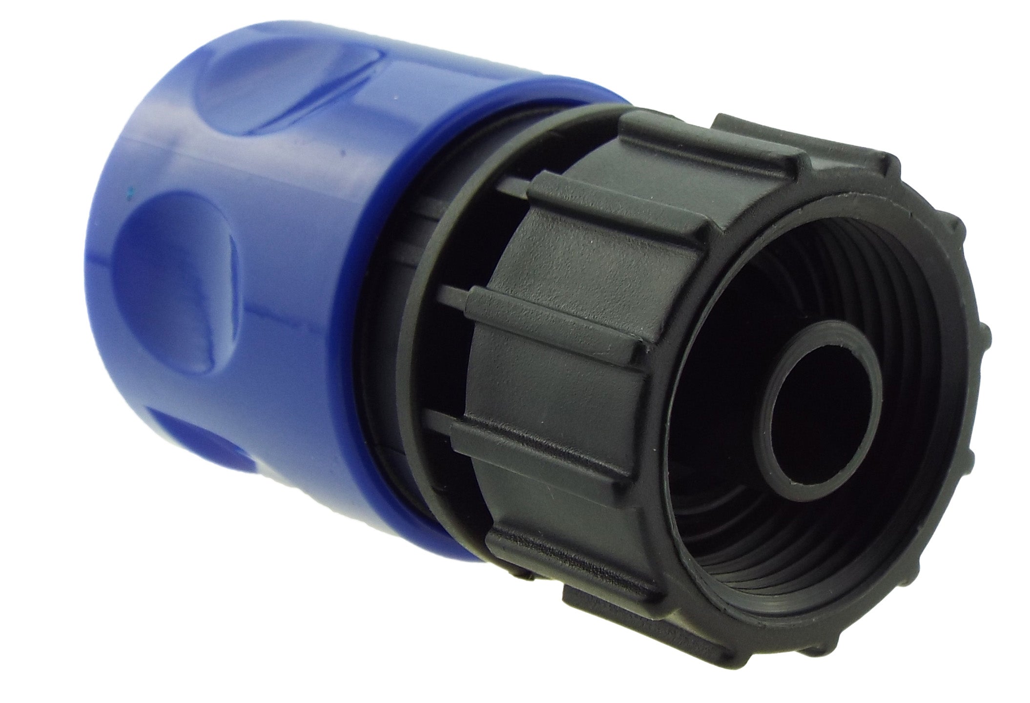 Hose Connector Blue with In-Line BSPM Threaded Valve