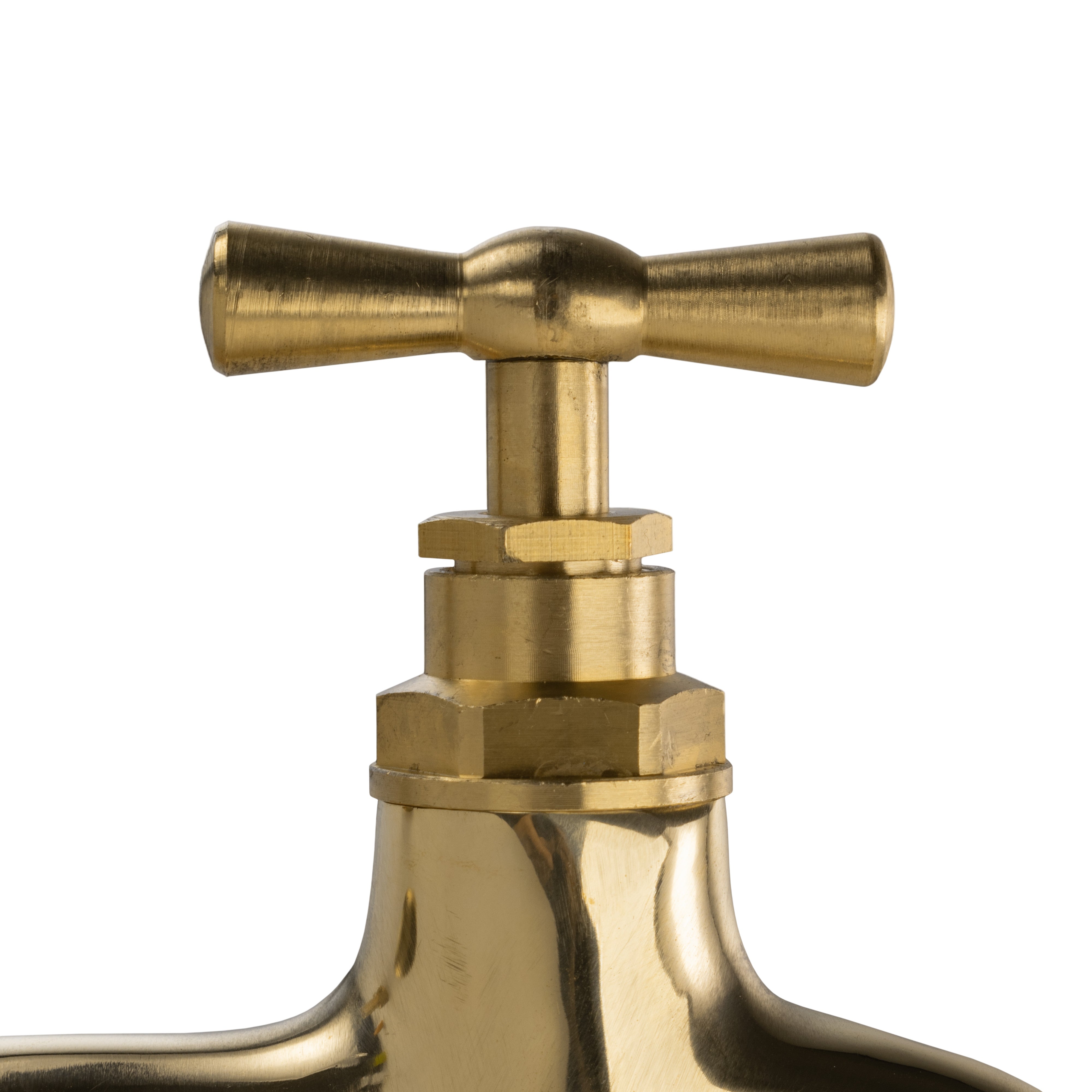 Garden Tap Polished Brass 1/2" BSPM - 13mm Barb