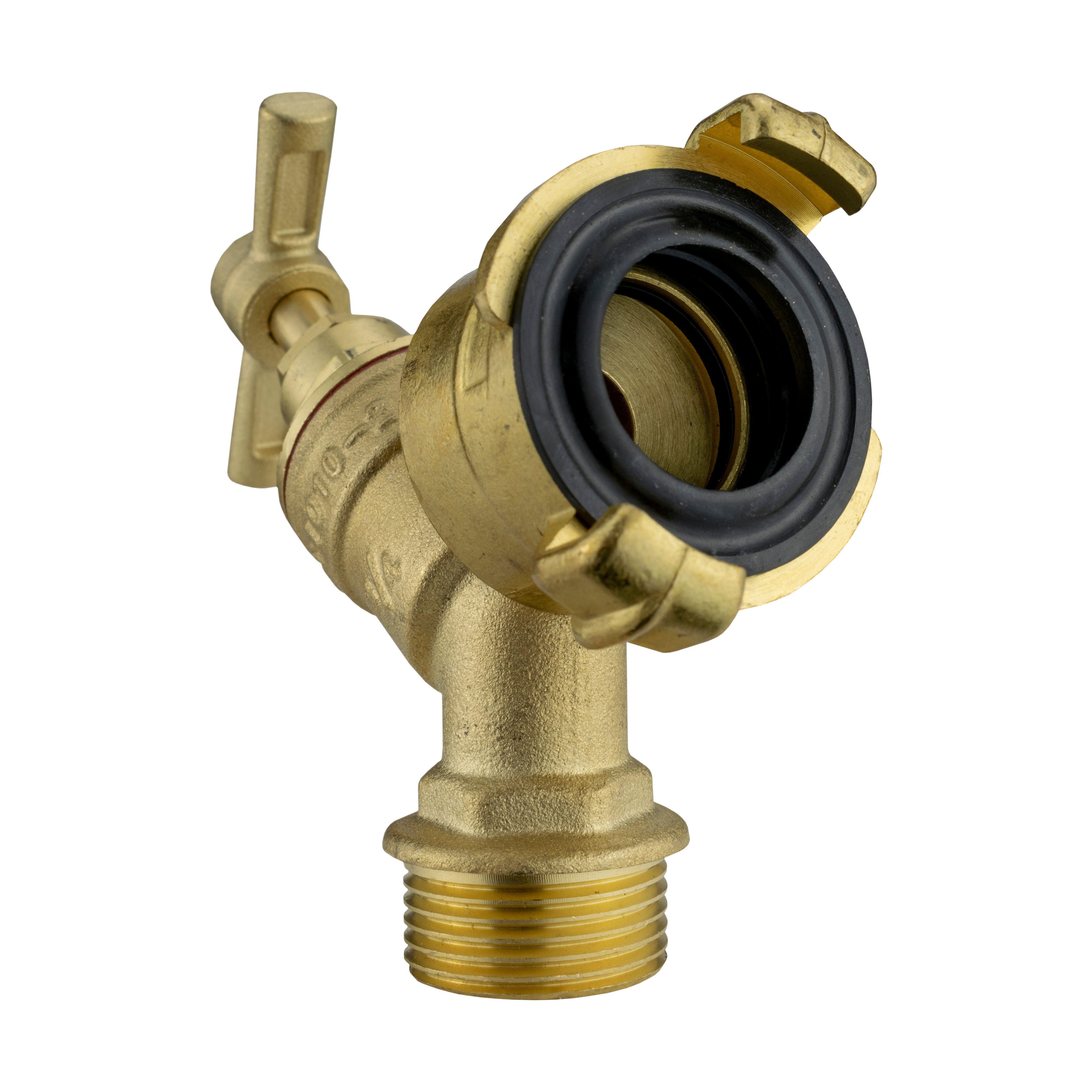 Wall Flange Kit 32mm MDPE + Brass Bib Tap with Geka Claw Outlet