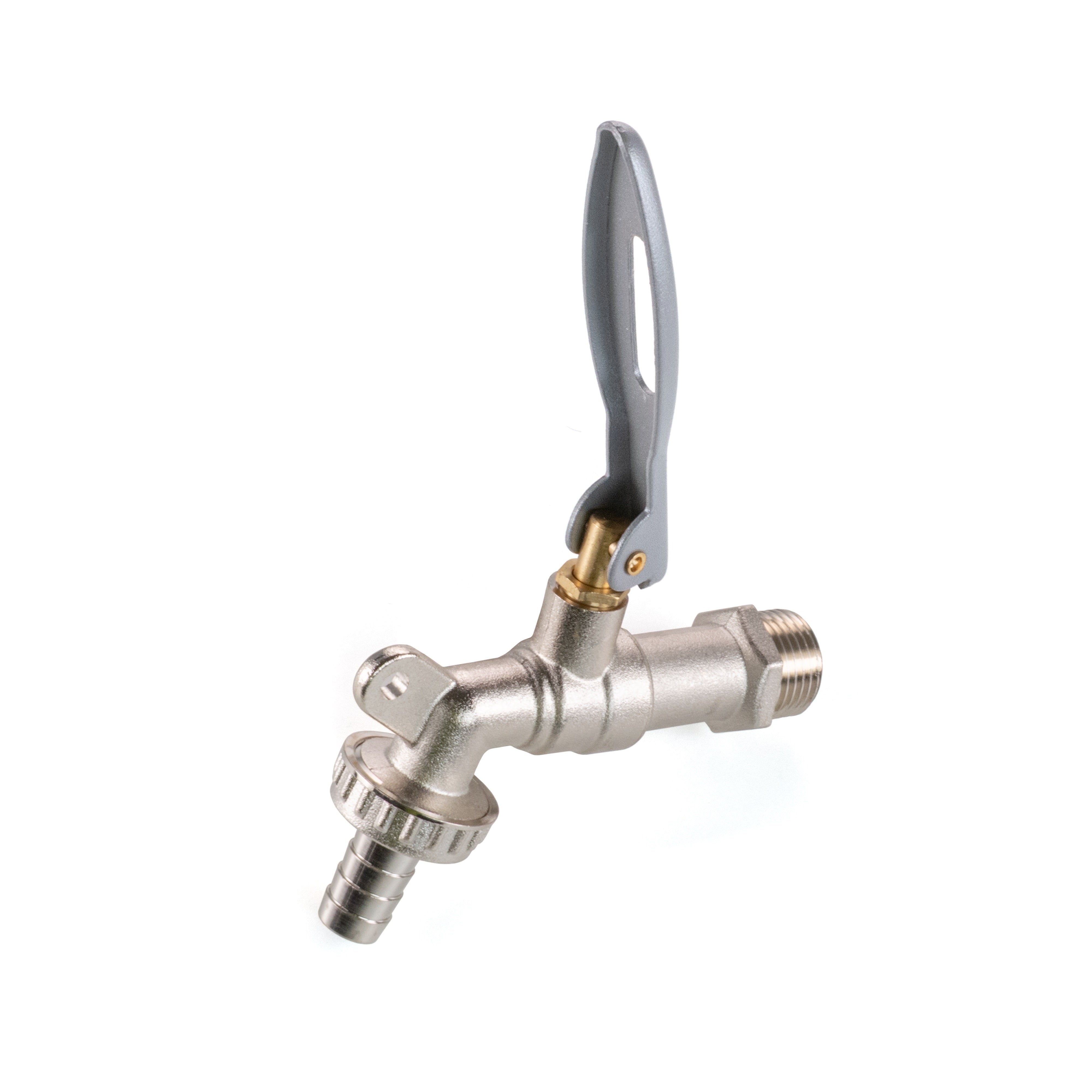IBC 2" S60X6 - 1/2" BSP Cap with Lever Tap Hose Barb and Lever Lock