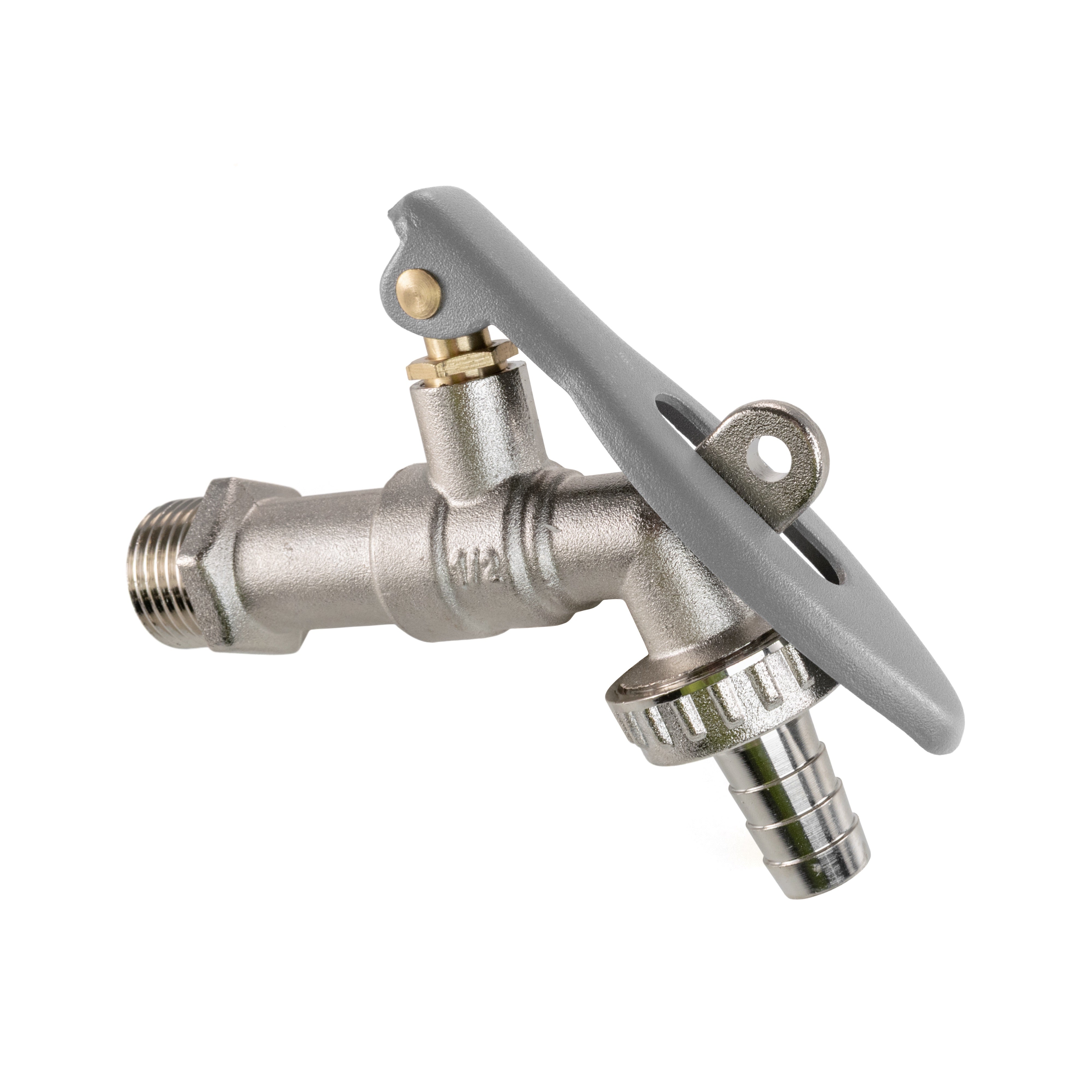 IBC 2" S60X6 - 1/2" BSP Extender Adaptor with Lever Tap Hose Barb and Lever Lock
