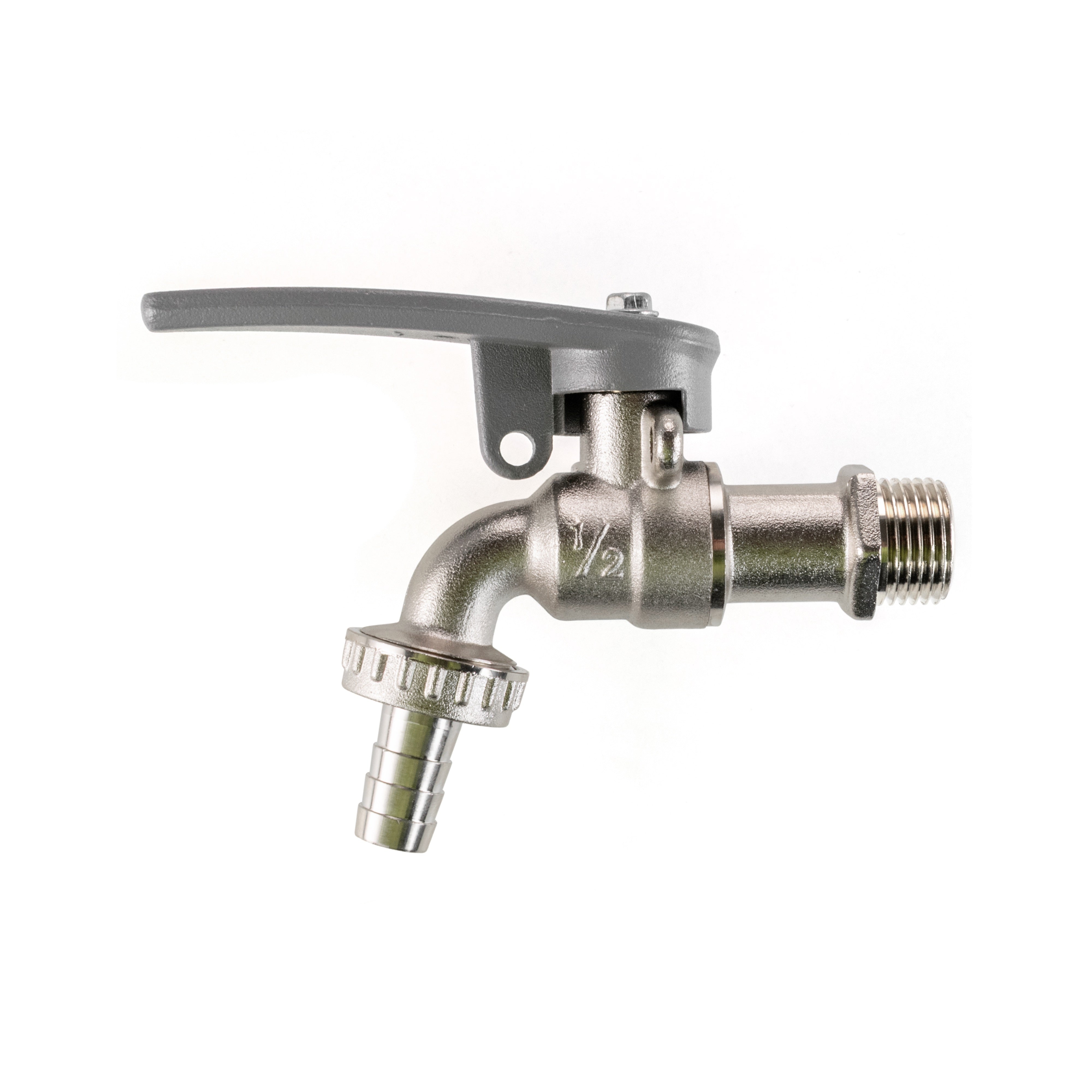 Water Butt Brass Kit 3/4" with Lever Tap Hose Barb and Side Lock and Drill Bit
