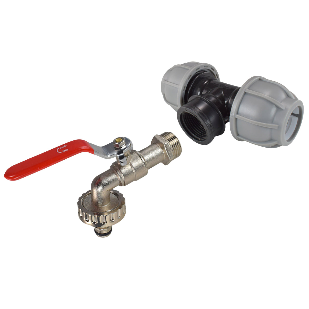 MDPE Tee 20mm and Lever Quick Connect Tap