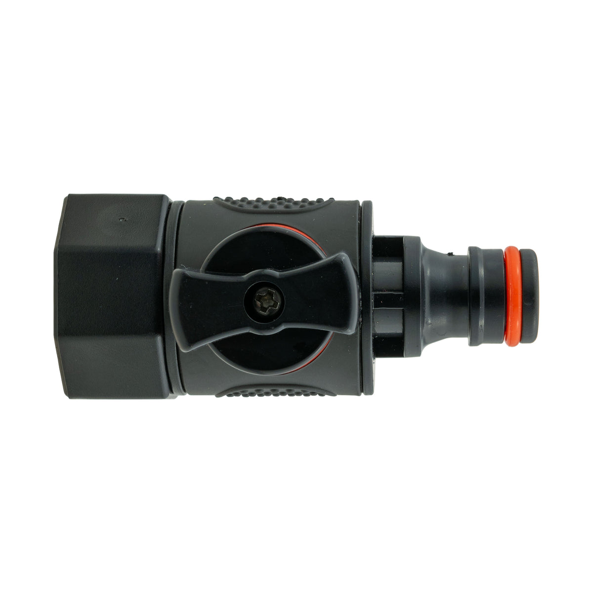 16mm Barbed Straight with BSPF-Quick Connect Valve & Hose Connector Black Soft
