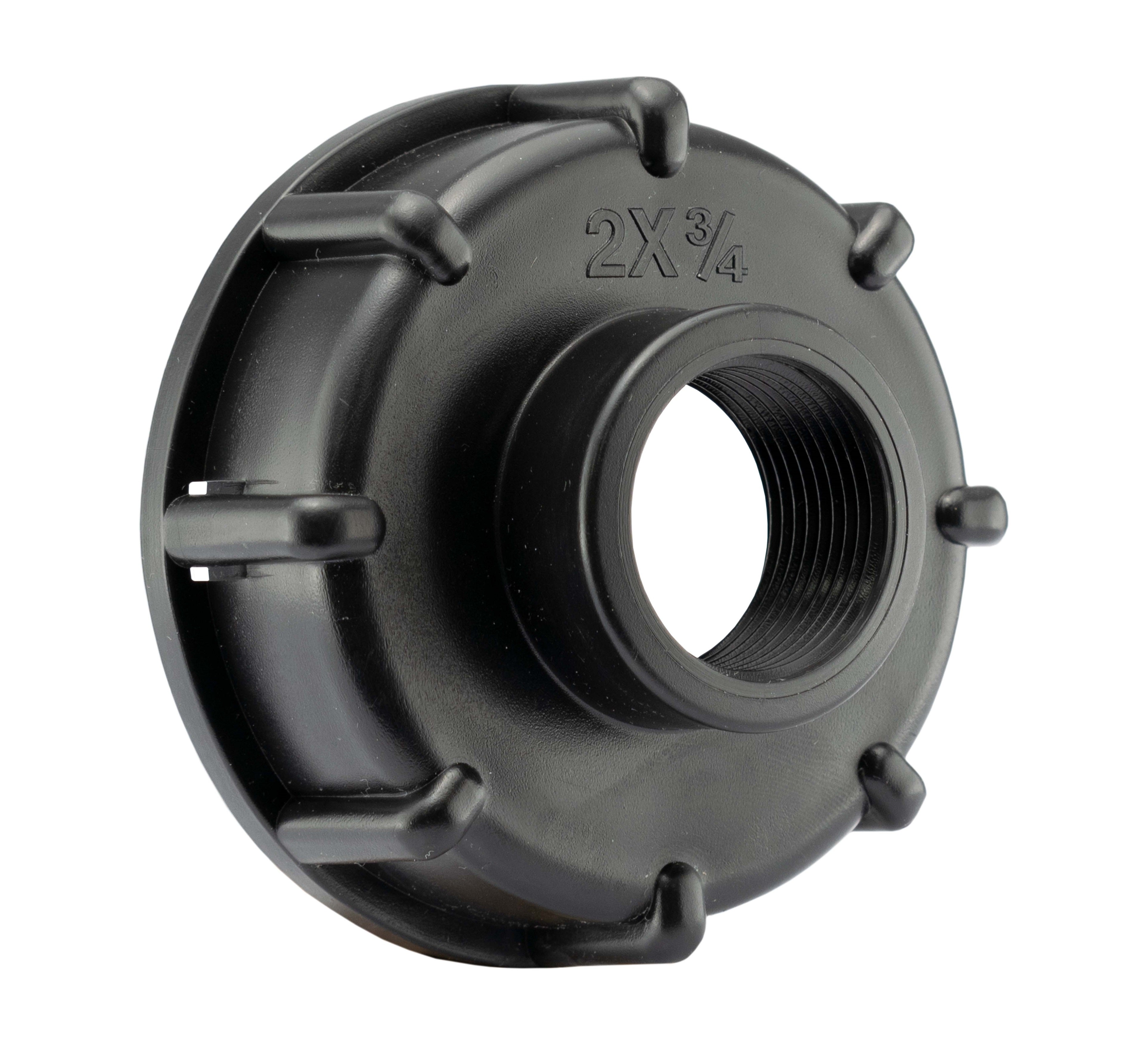 IBC 2” S60X6 Cap with BSP Threaded Valve and Hose Connector Lime