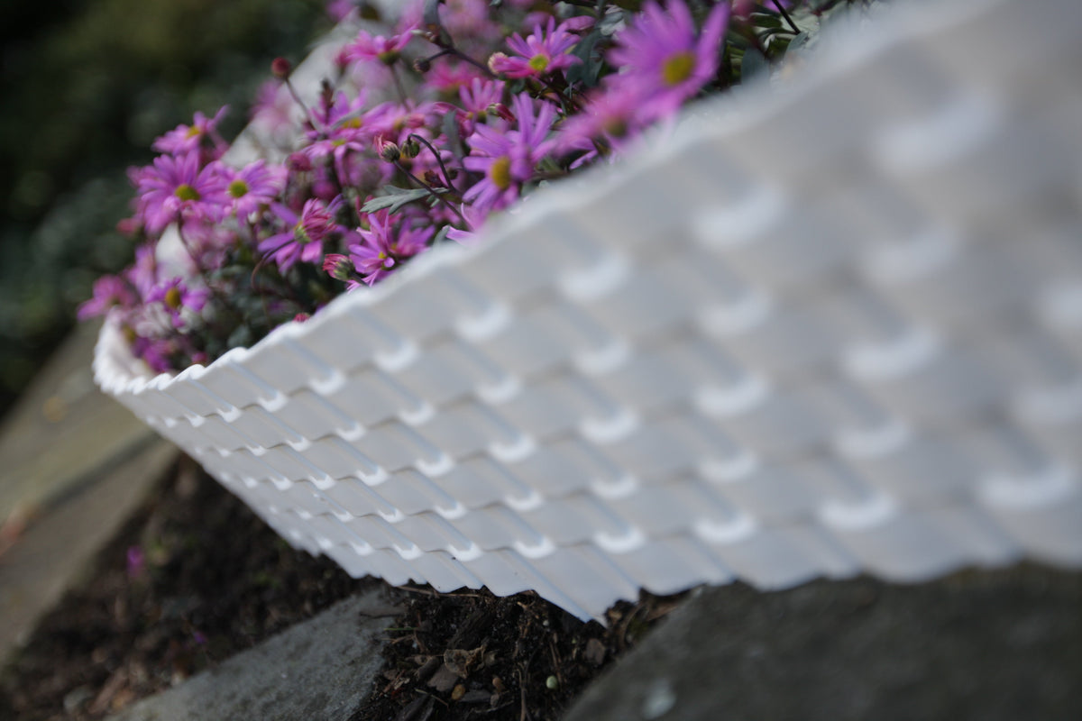 Lawn Edging, Plastic Palisade Rattan Effect, 2.4m, Black