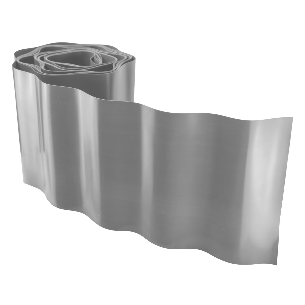 Wavy Plastic Garden Lawn Edging, H=25CM, L=9M, Light Gray