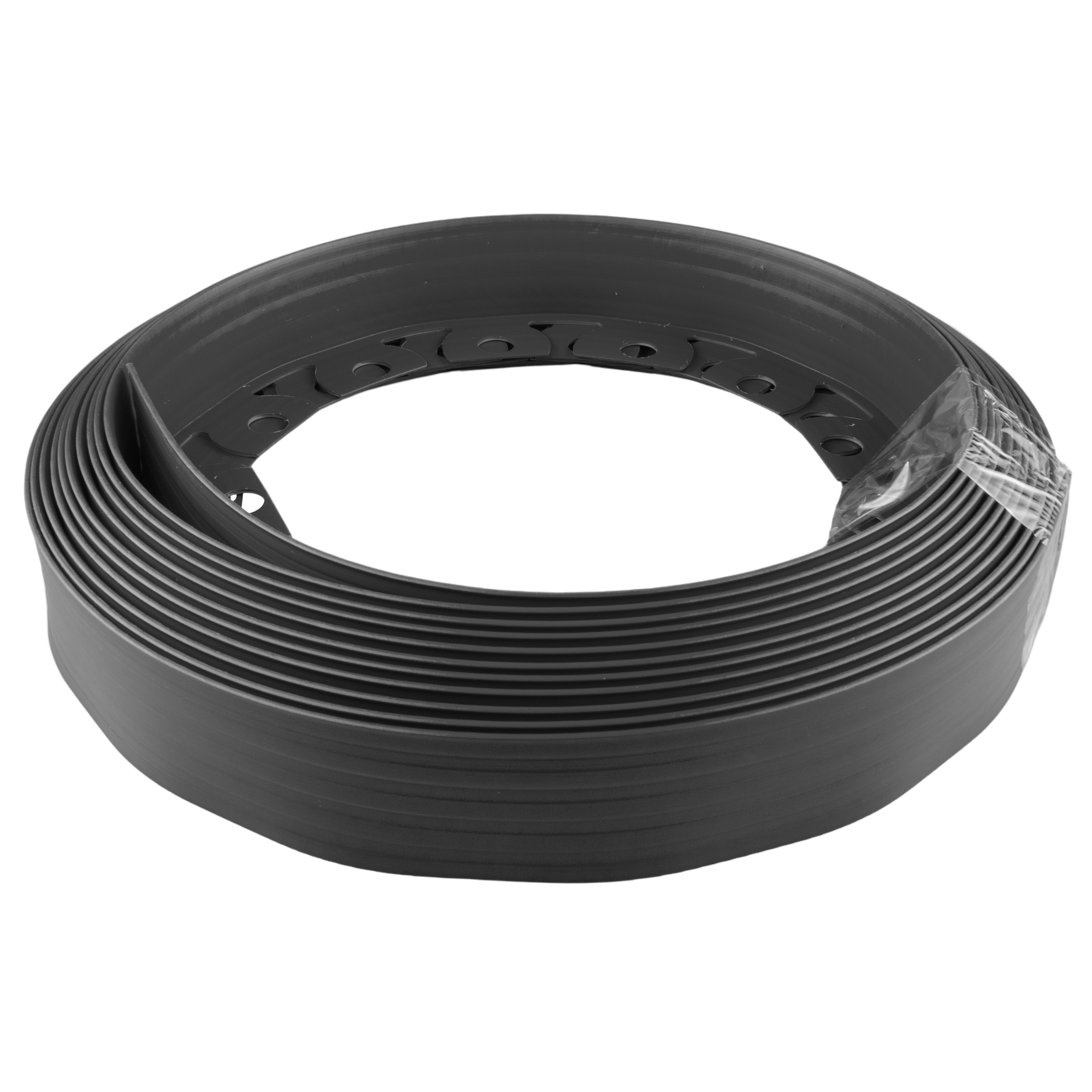 Lawn Border Set, Easy Border 100mm Black 10m With Pegs