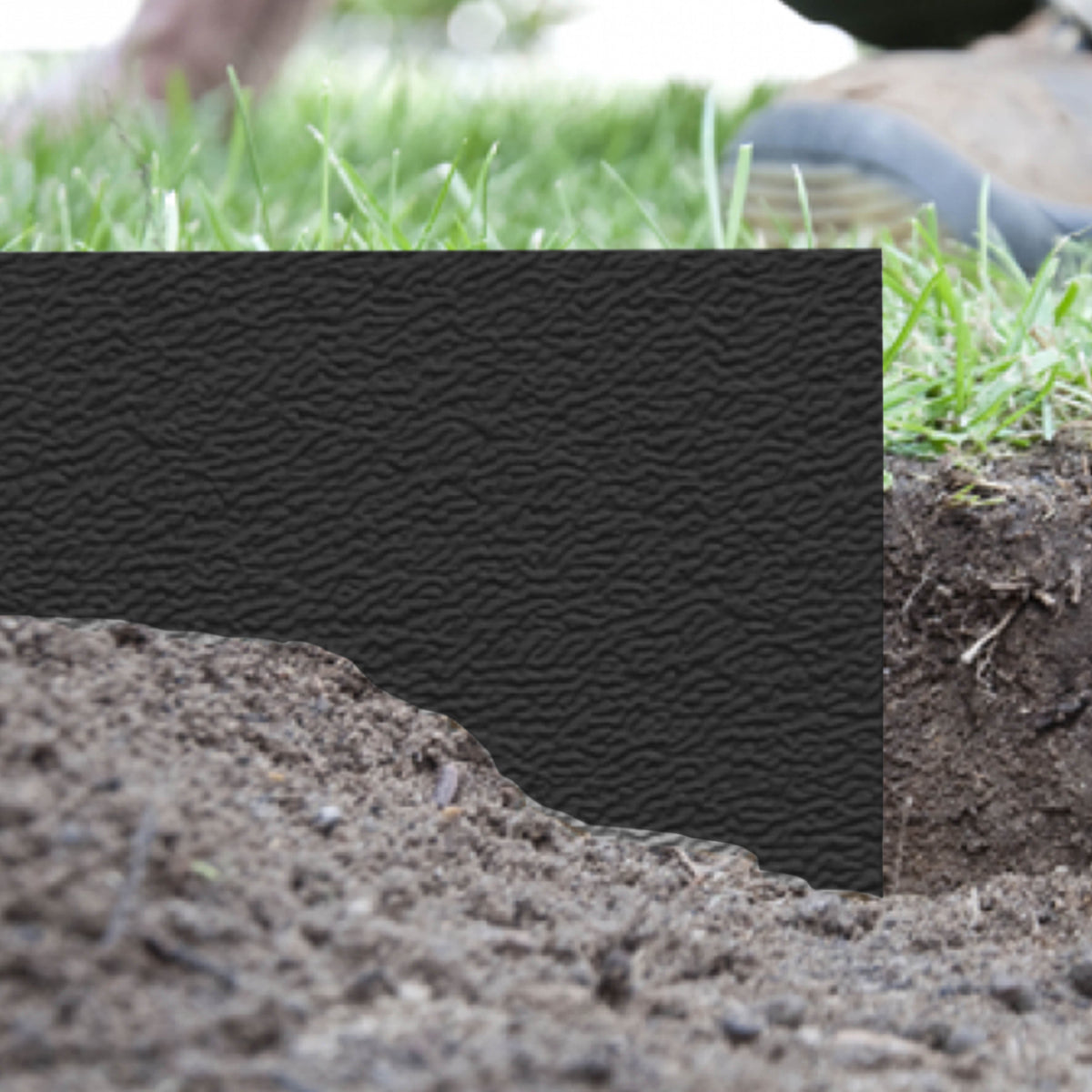 Heavy Duty Lawn Border Edging, 6m x 15cm, Black