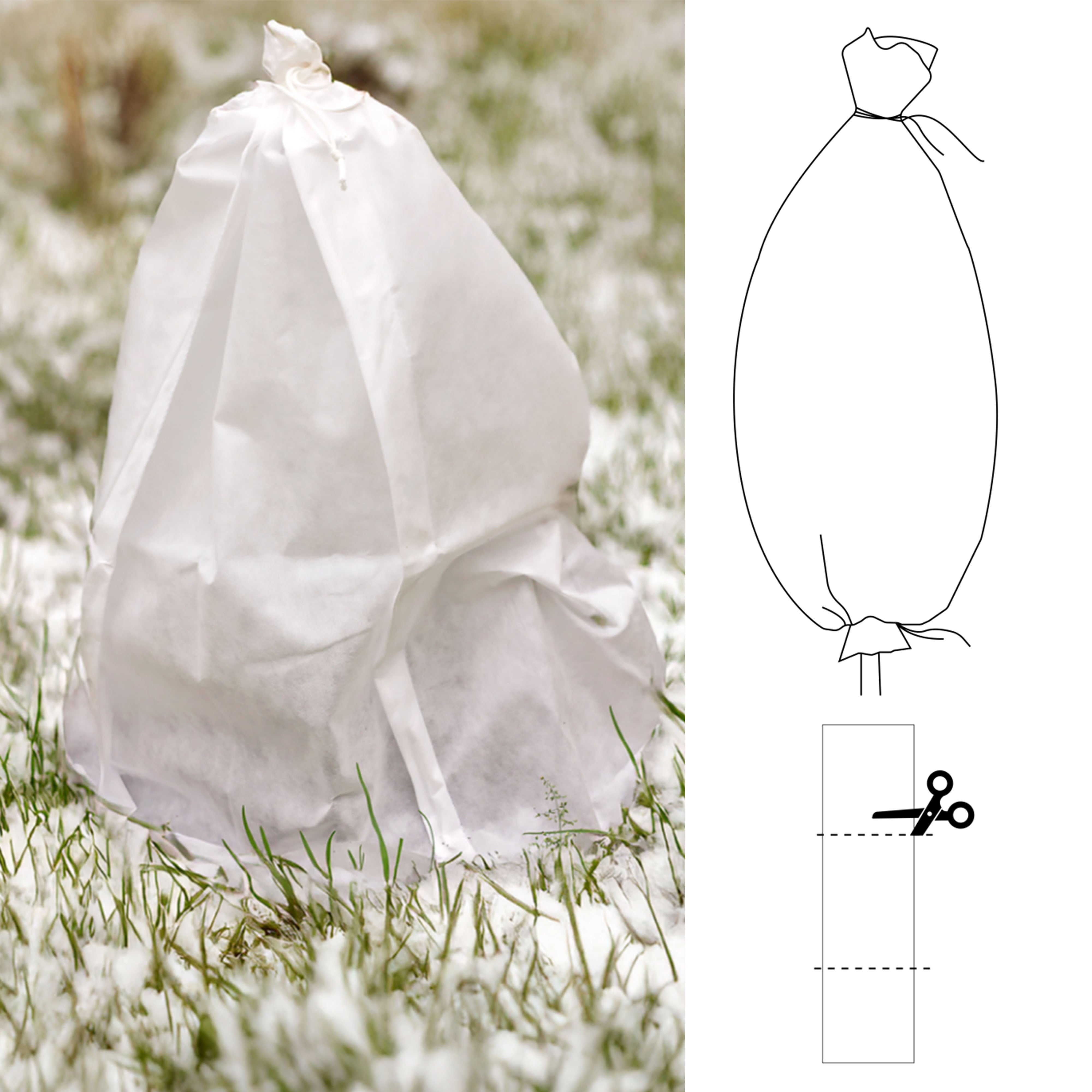 Protective Plant Cover, 50gsm Sleeve, Diameter: 76cm, Size: 1.2m x 10m