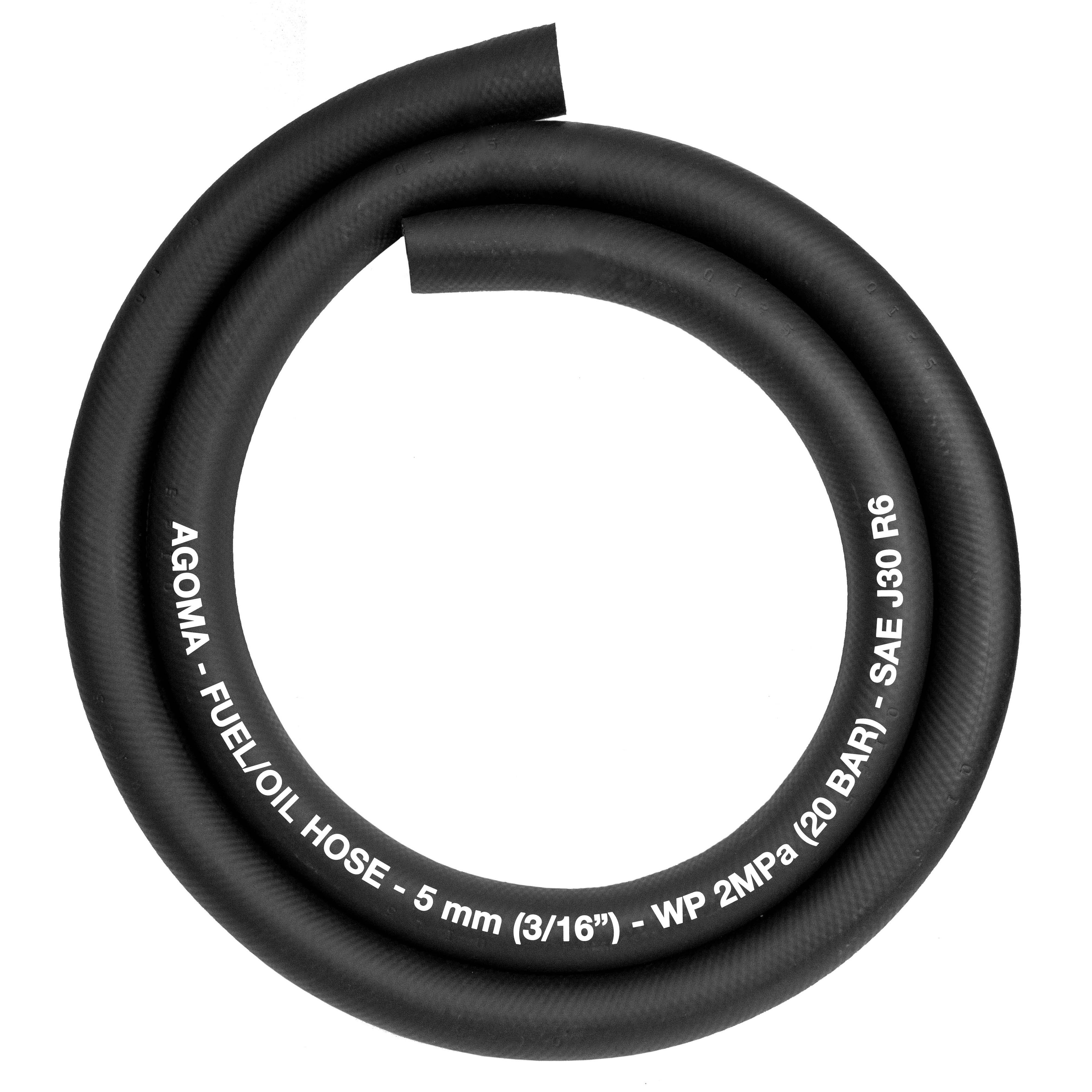 Rubber 5mm Braided Fuel, Oil Hose SAE J30 R6