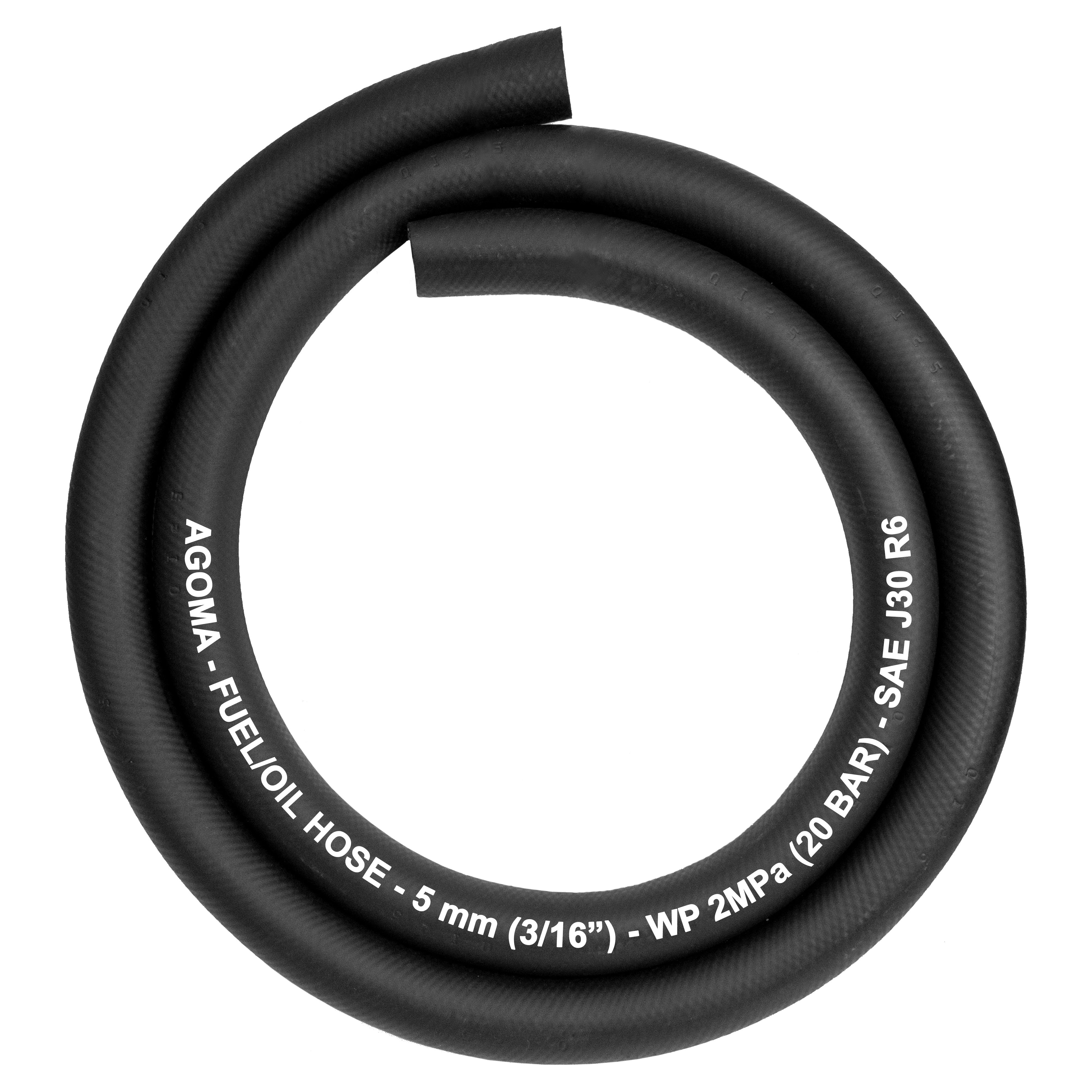 Rubber 5mm Braided Fuel, Oil Hose SAE J30 R6