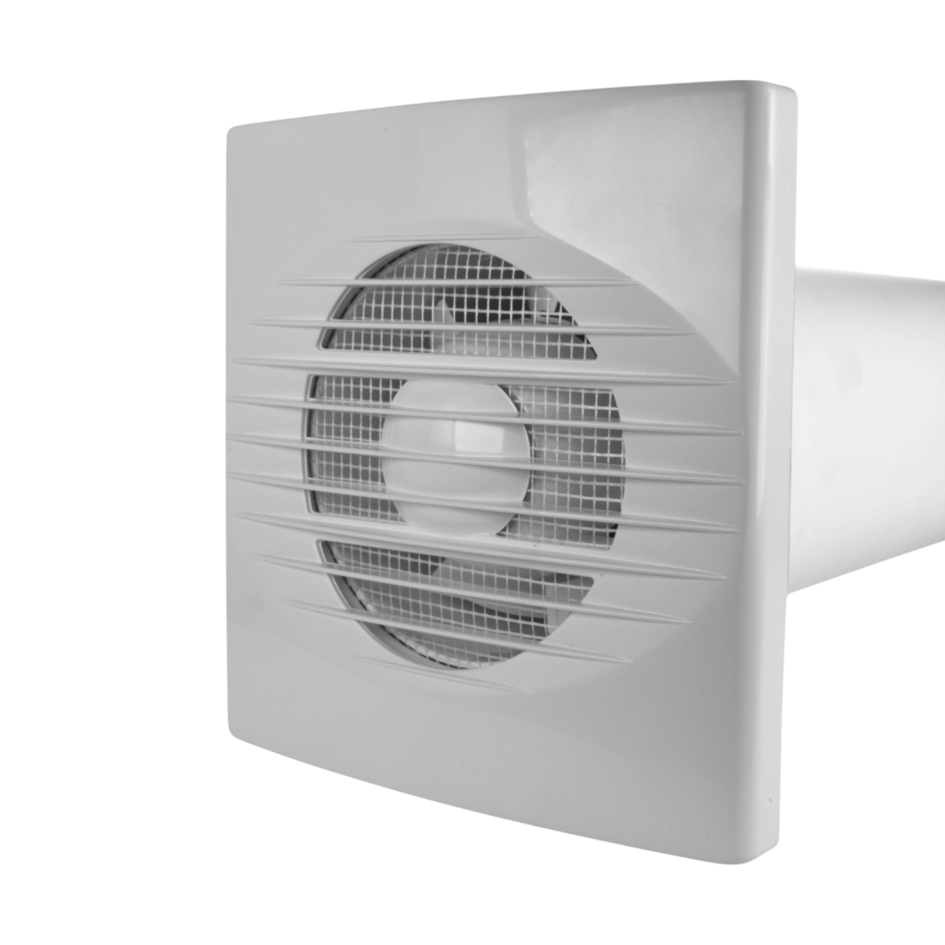 Through Wall Ventilation Kit RICO Timer Switch Fan with White External Vent