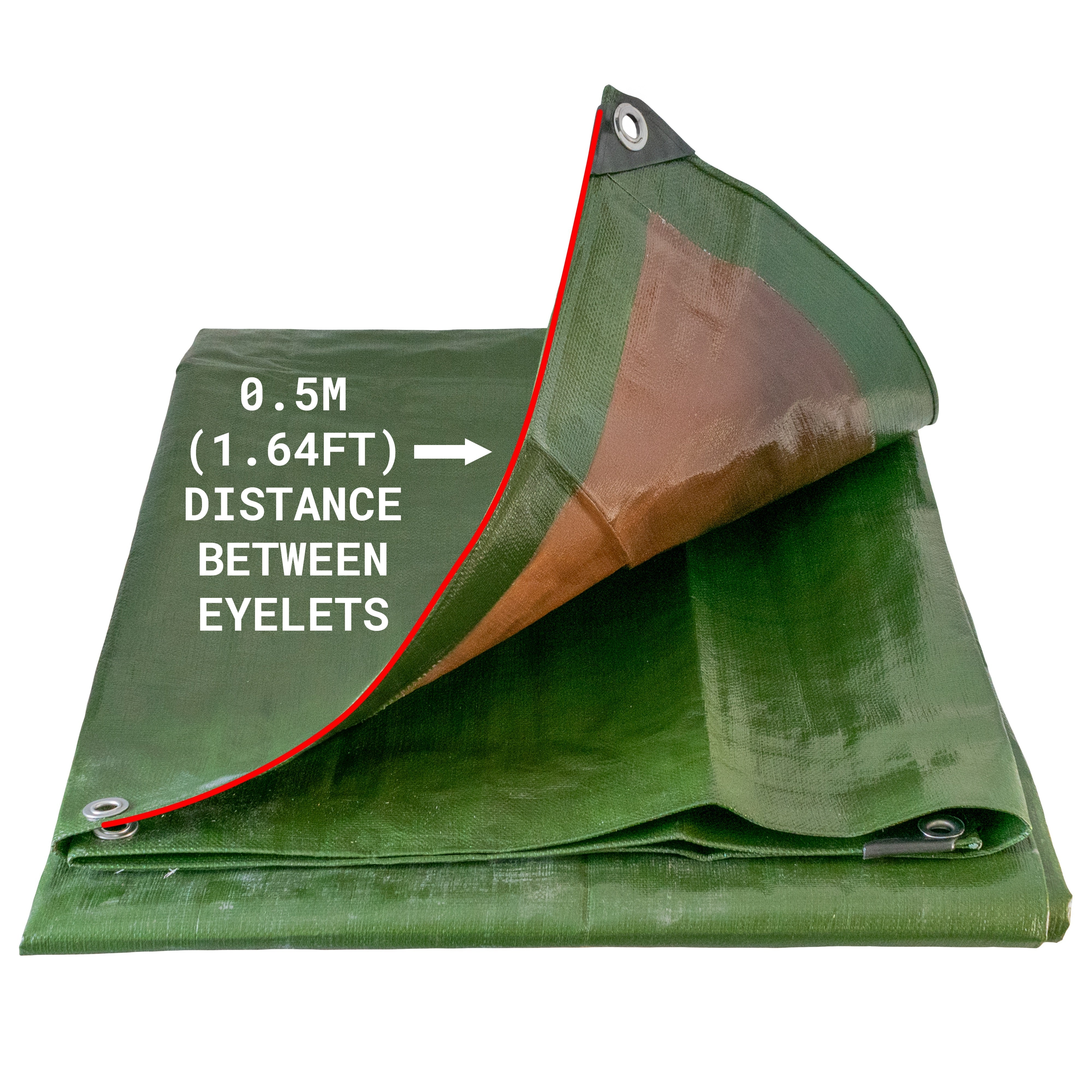 Green/Brown L-Grade Tarpaulin 10m x 12m