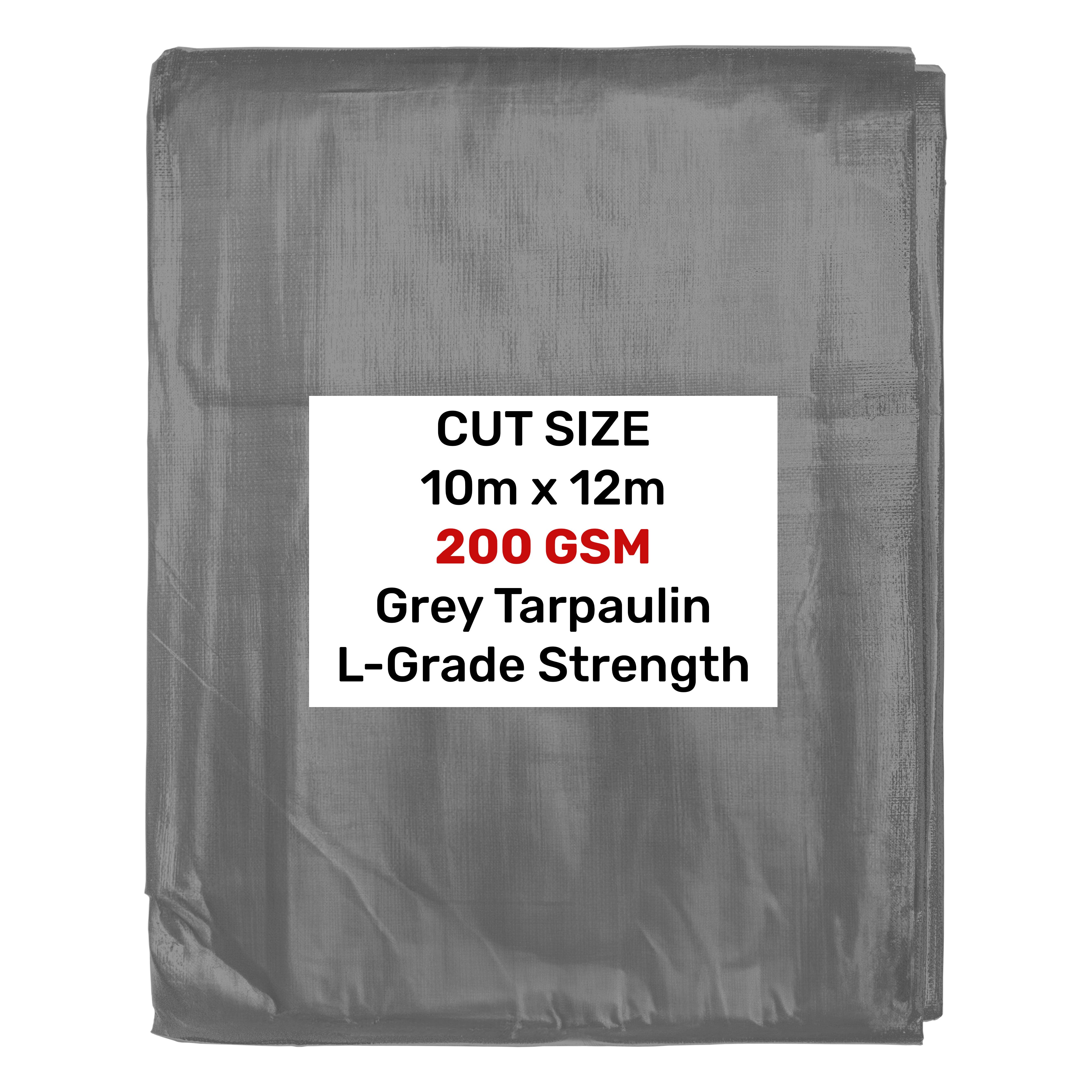Grey L-Grade Tarpaulin 10m x 12m