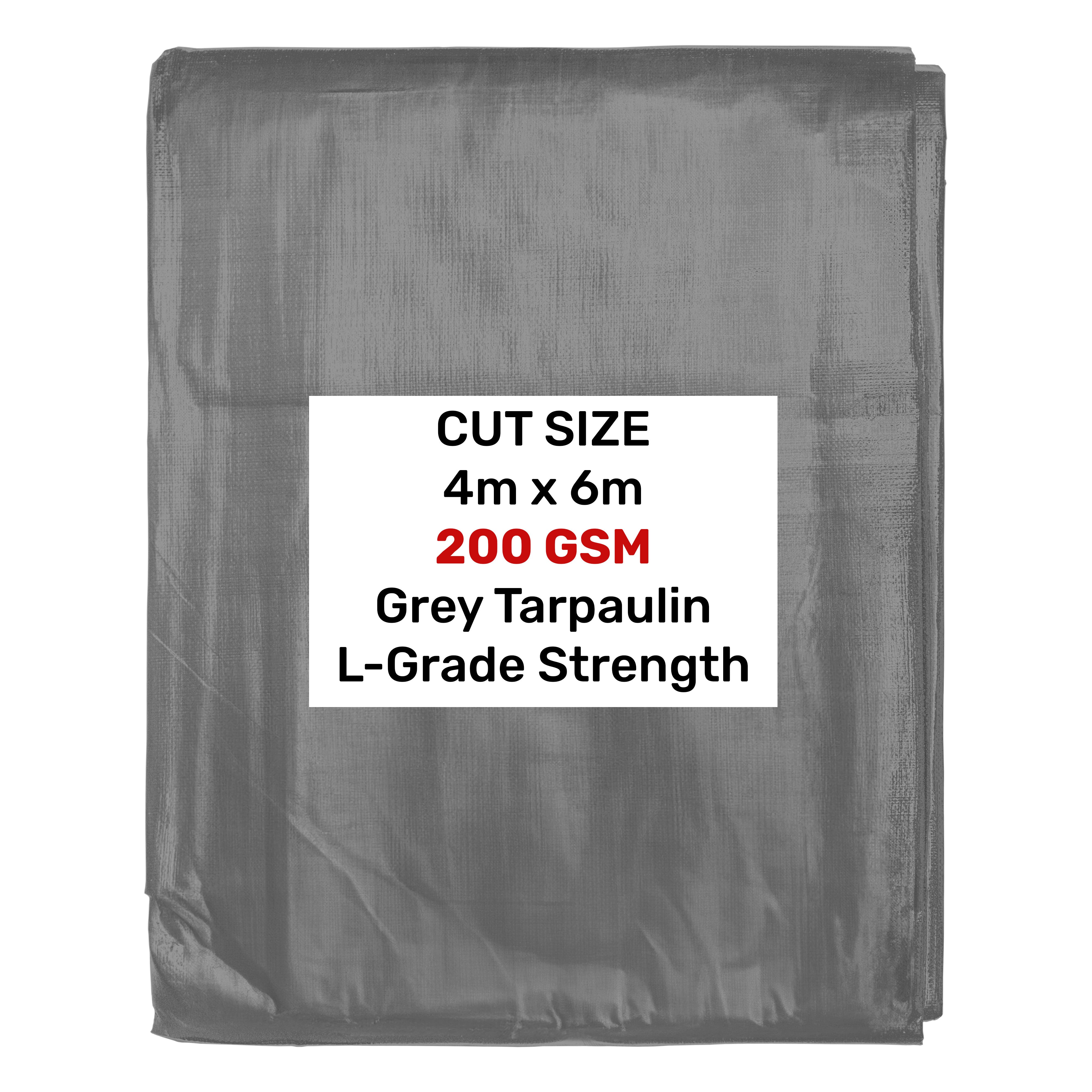 Grey L-Grade Tarpaulin 4m x 6m