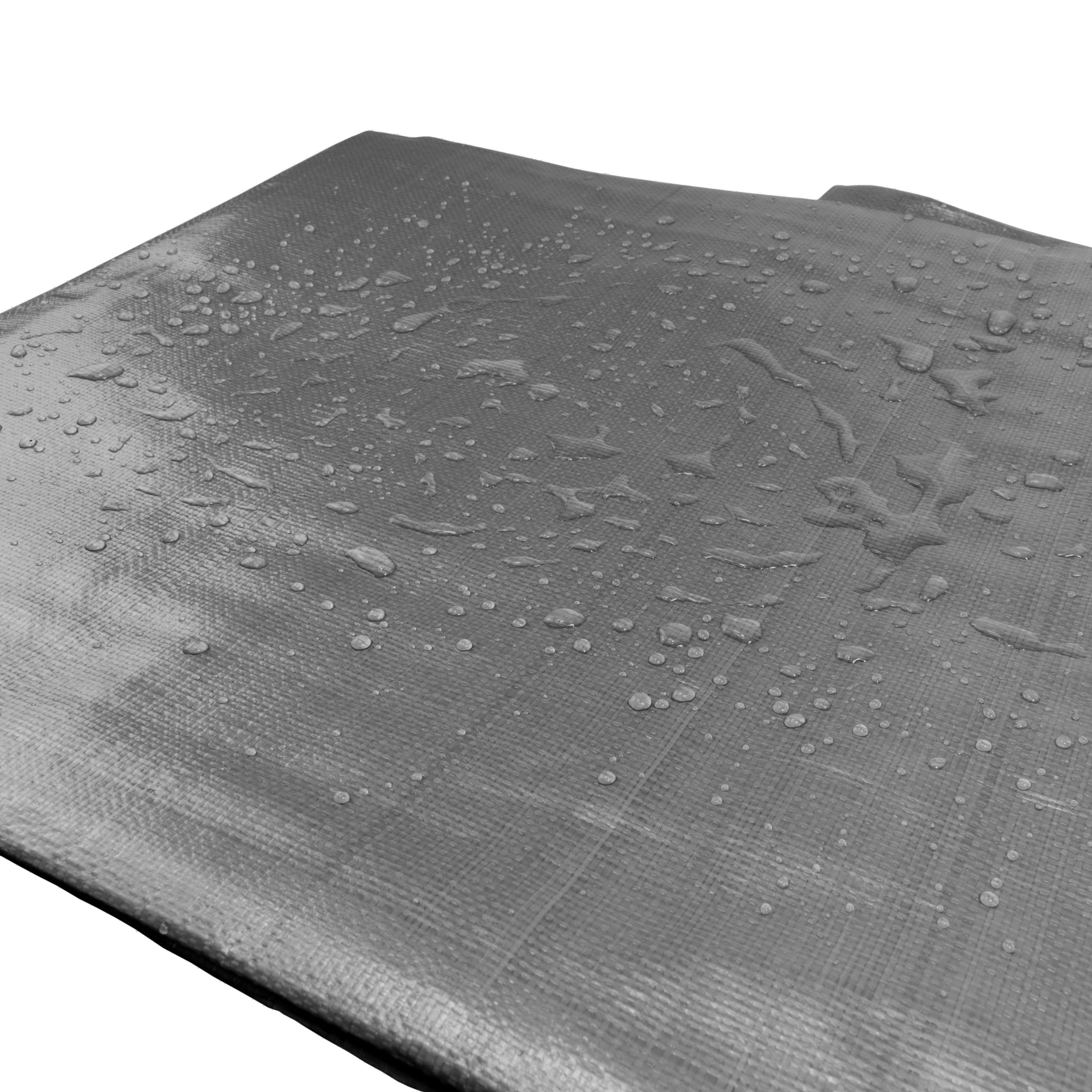 Grey L-Grade Tarpaulin with 20 x 6" Bungee Balls (White)