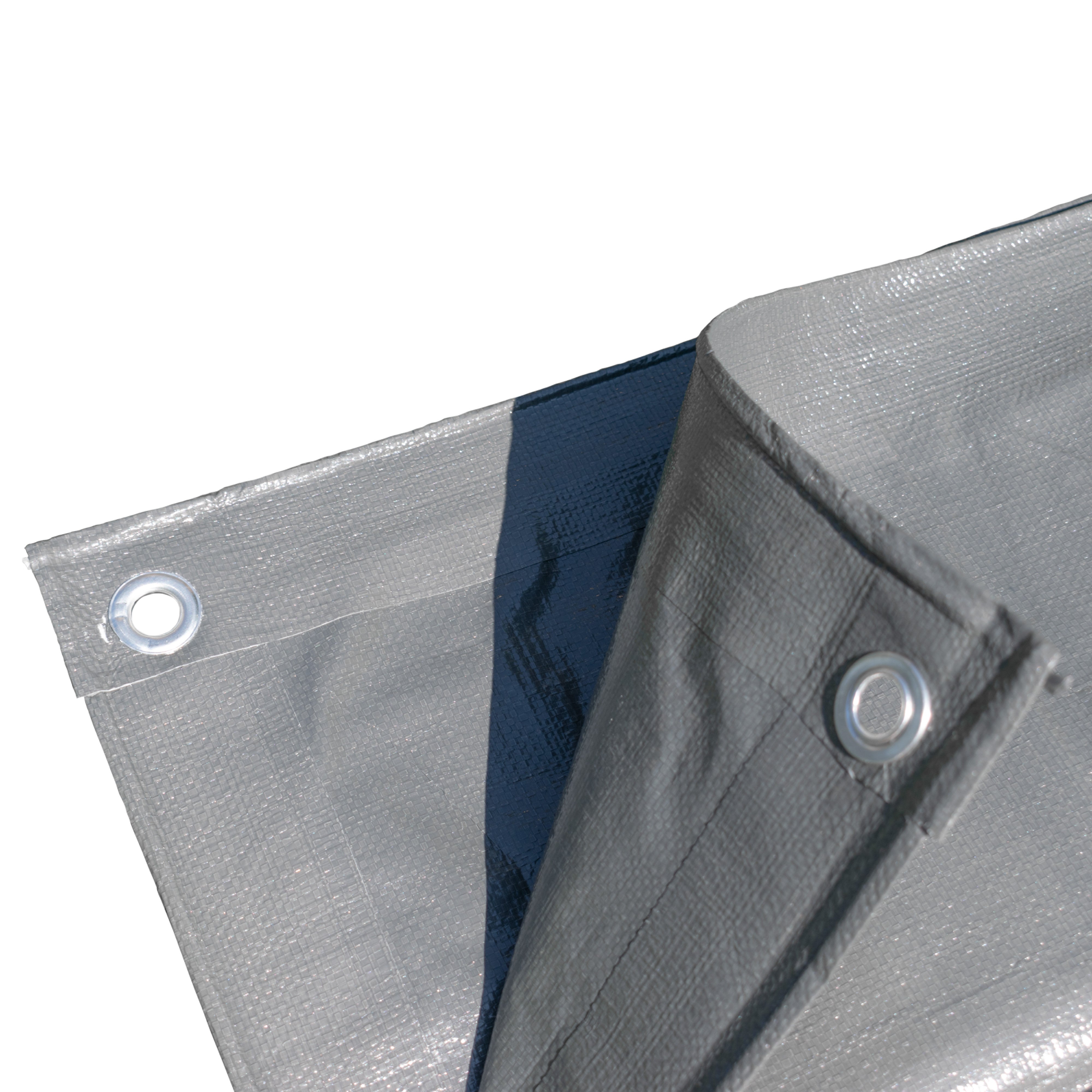 Grey L-Grade Tarpaulin with 20 x 6" Bungee Balls (White)