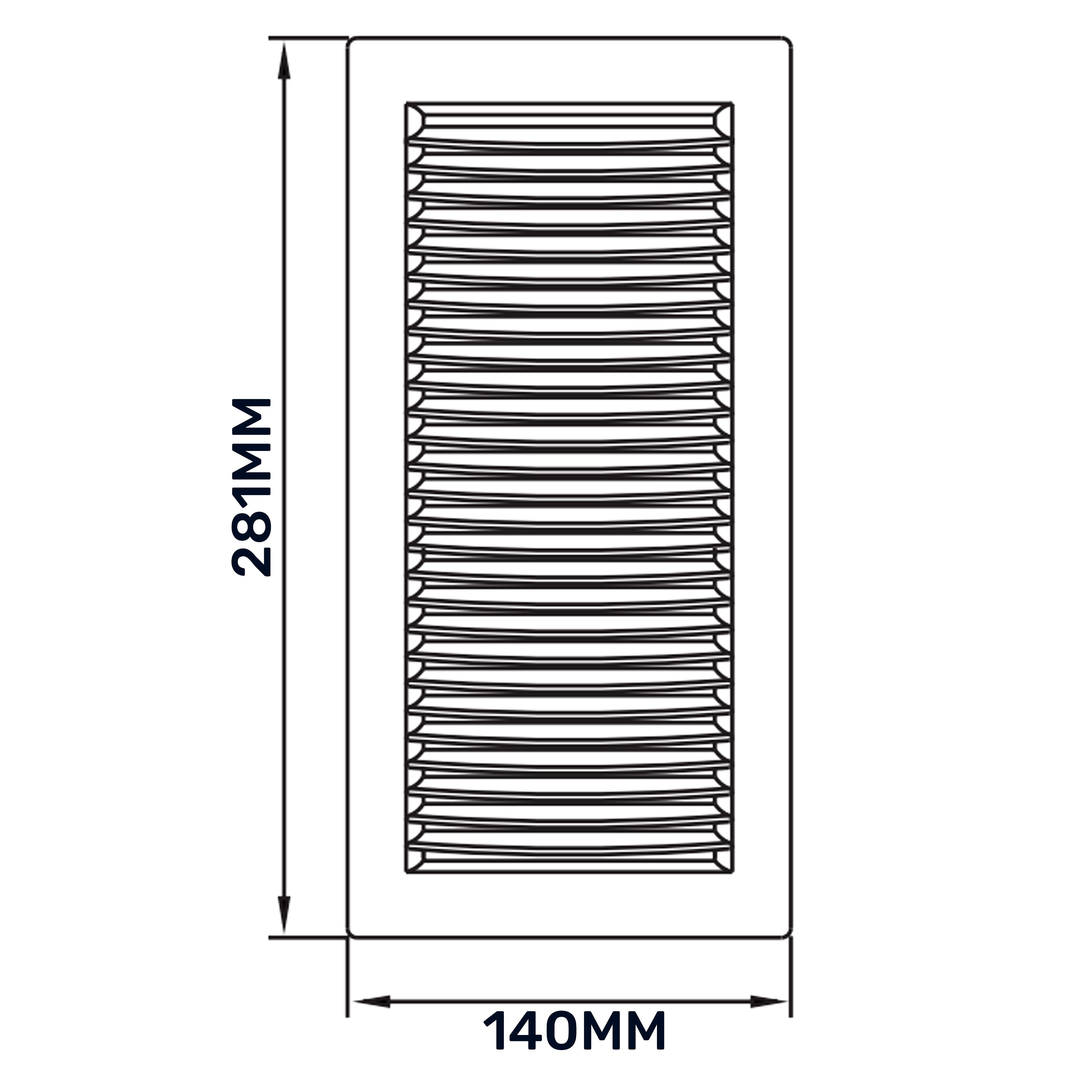 Louvre Vent White DL/90X240RW LUX With Fly Mesh