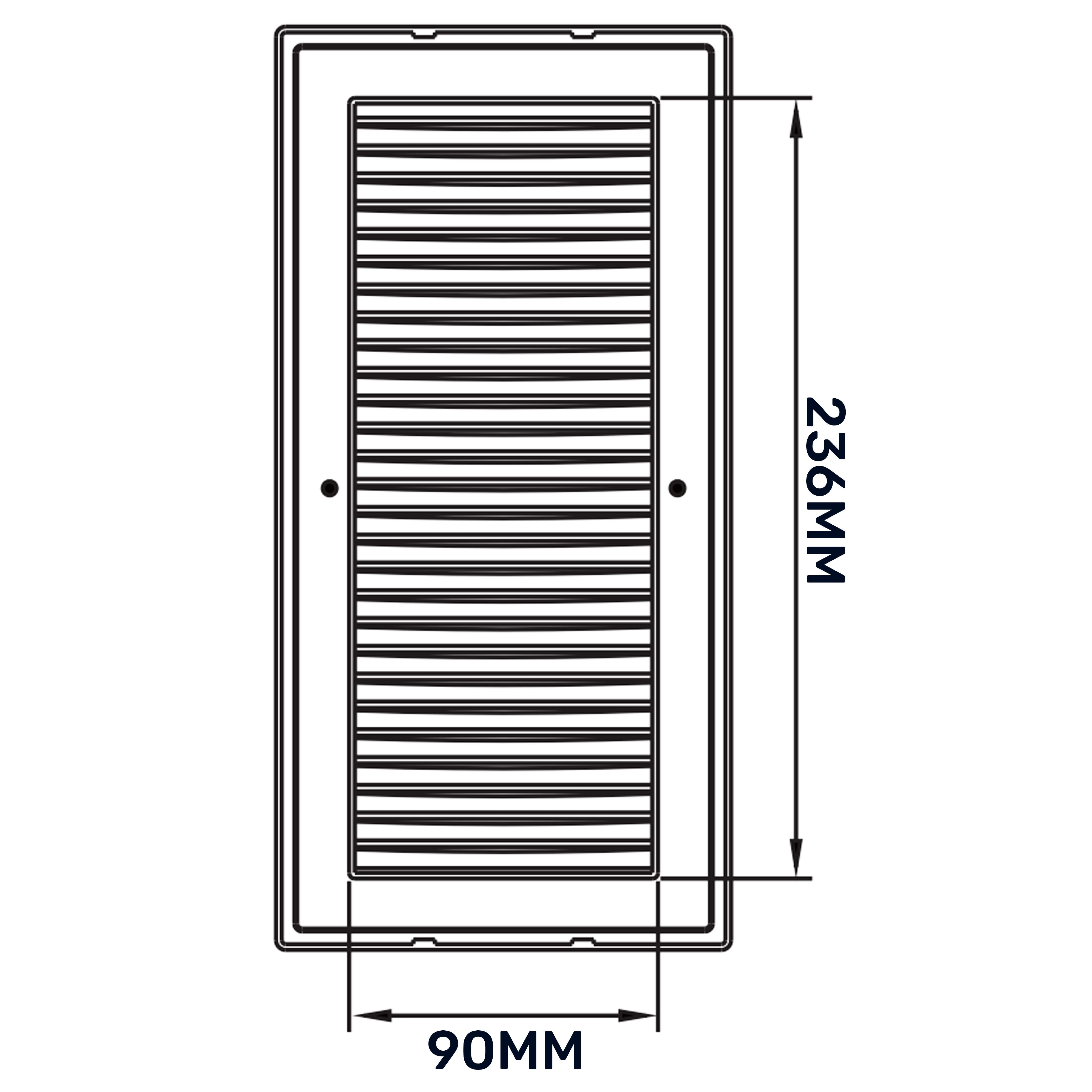 Louvre Vent White DL/90X240RW LUX With Fly Mesh