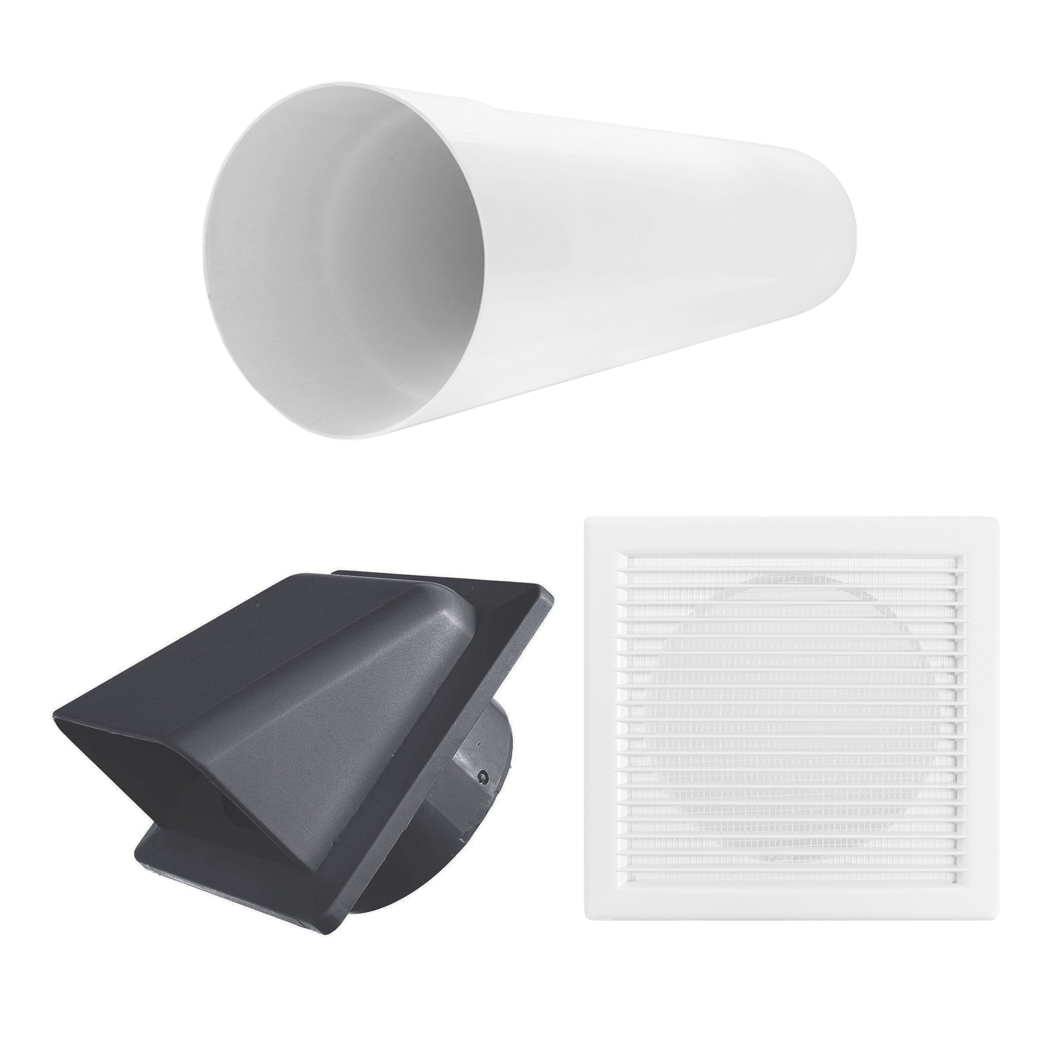 Through Wall Ventilation Kit DL0163 Louvre Vent with Graphite External Vent