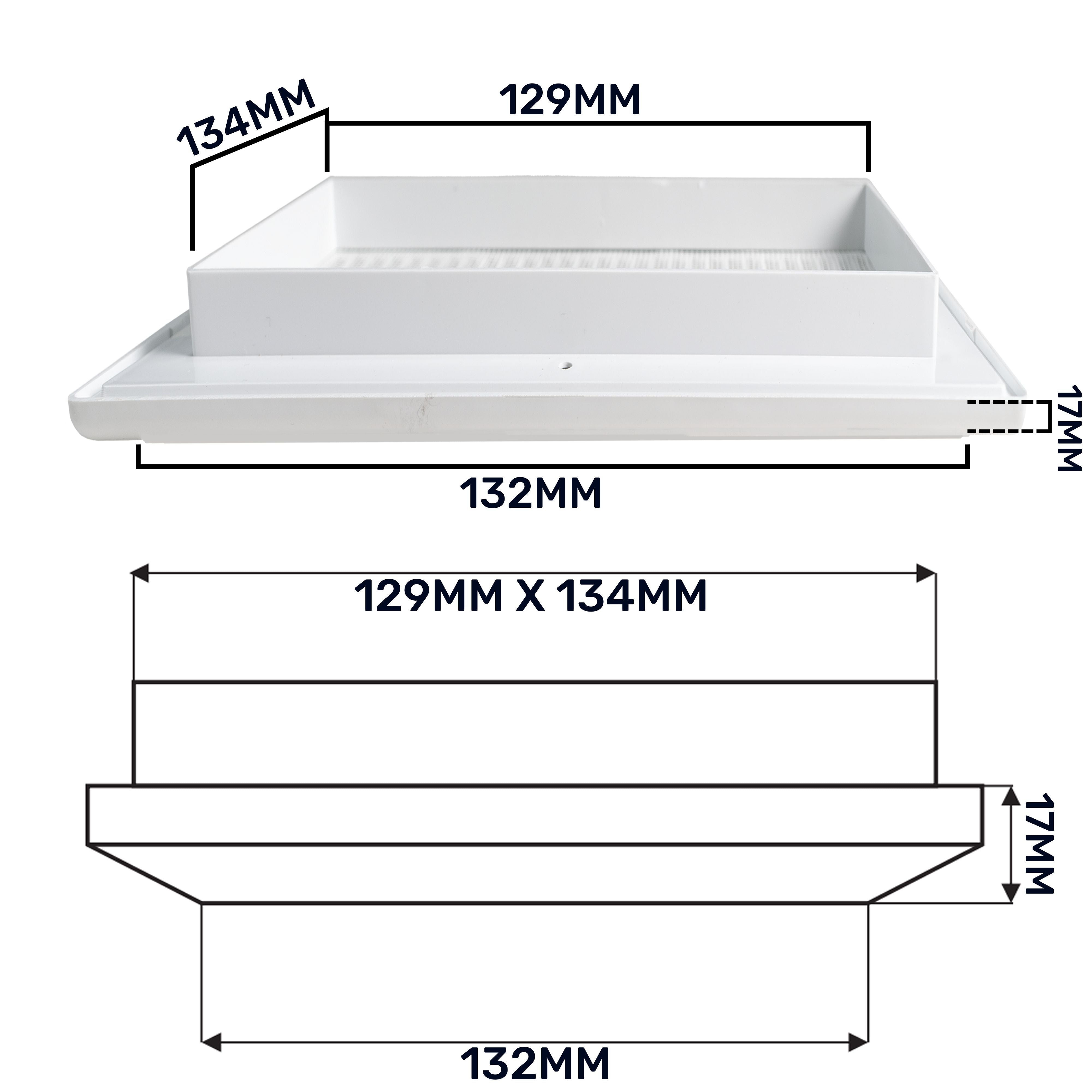 Louvre Vent White Duo Smart 135G 135mm With Fly Mesh
