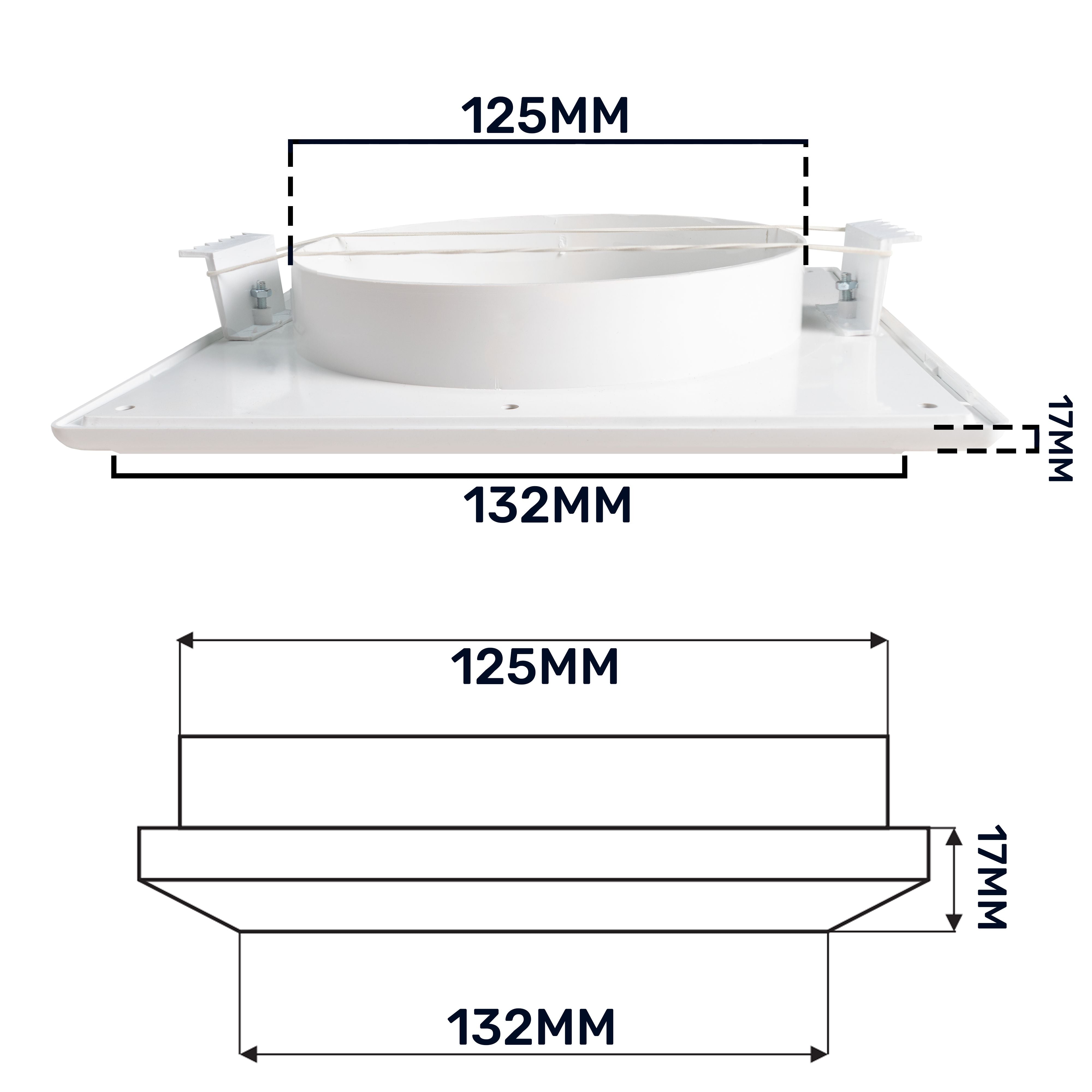Louvre Vent White Duo Smart 135 fi 125mm With Fly Mesh