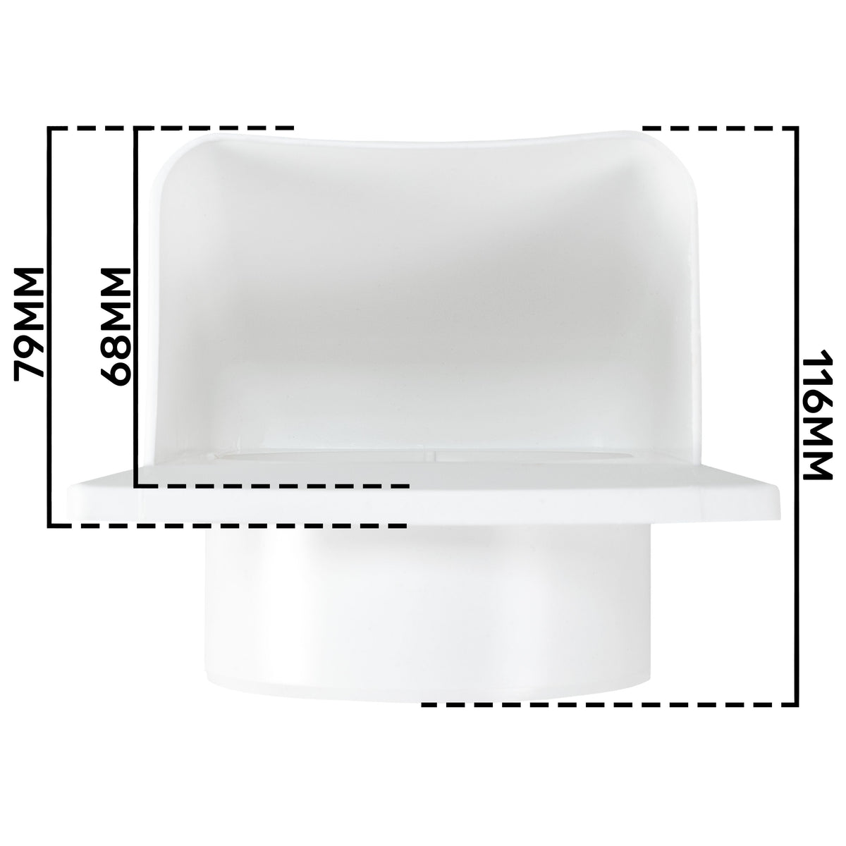External White Louvre Vent KRD/100 fi100mm