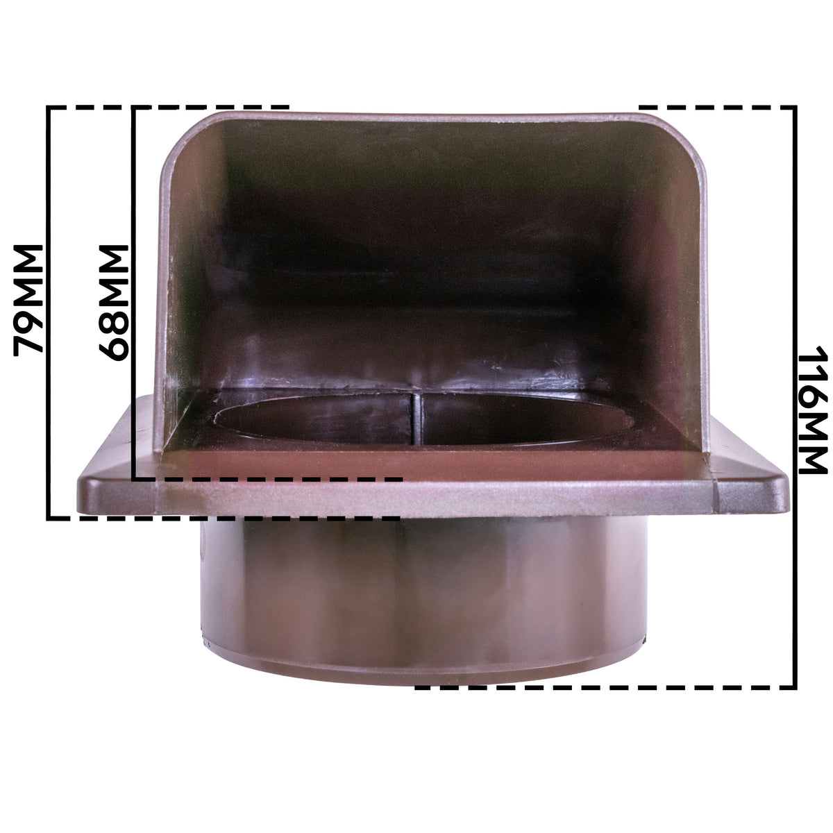 External Brown Louvre Vent KRD/100B fi100mm