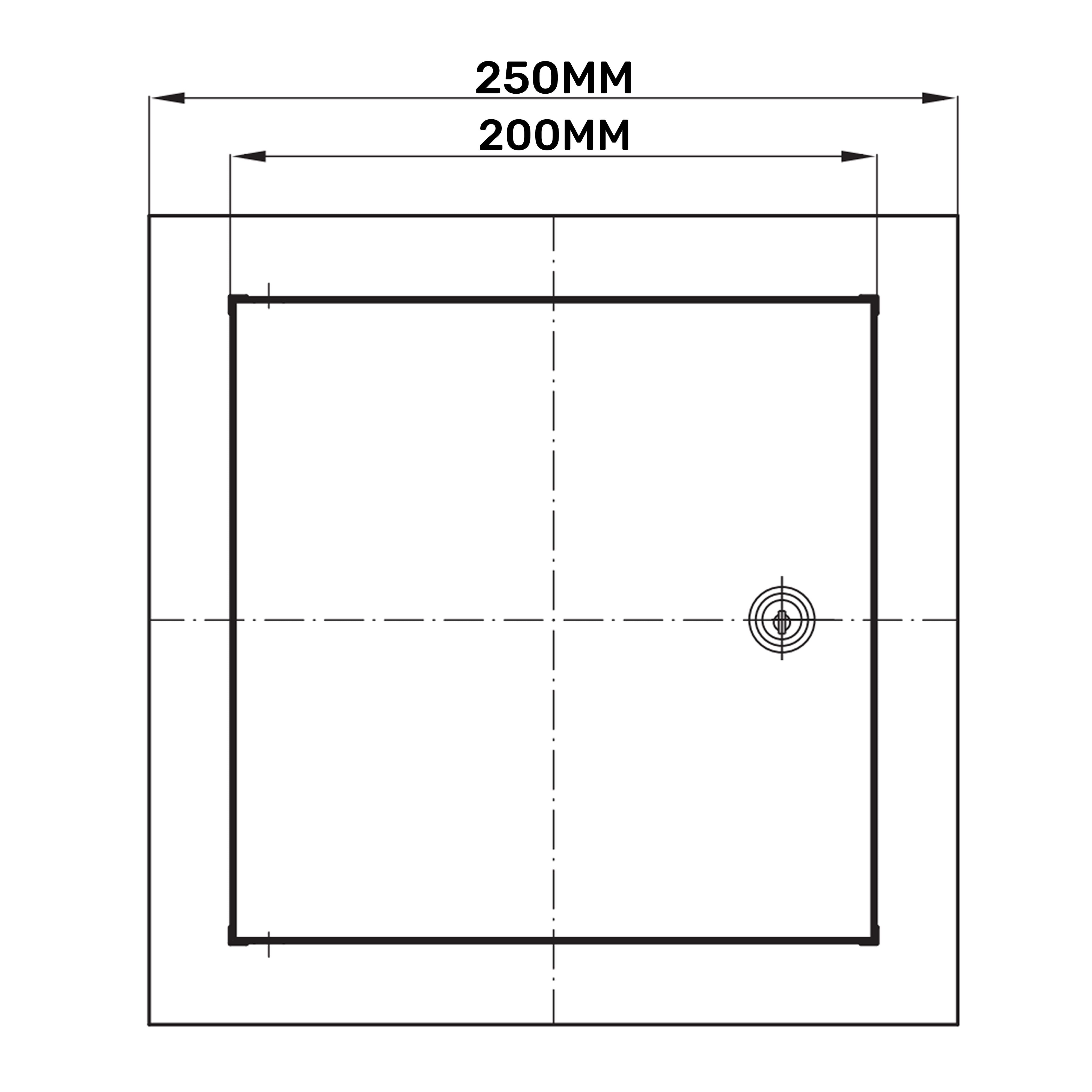 Access Panel Door Metal With Lock, White 200mm x 200mm