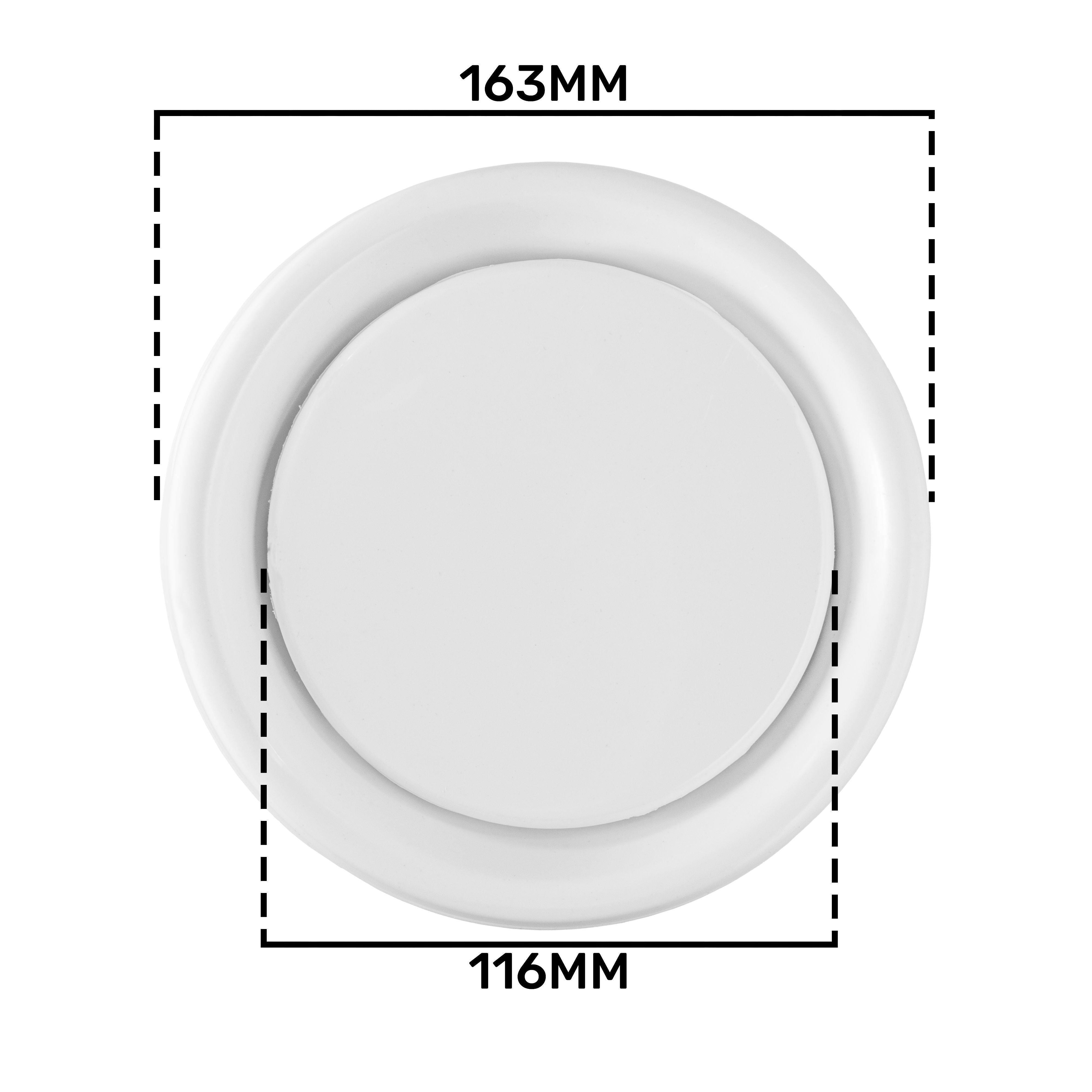 White ABS Extract Ceiling Valve 125mm
