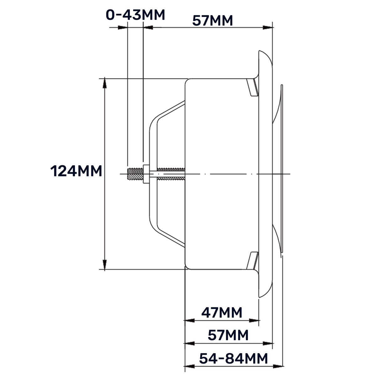 White Metal Extract Ceiling Valve 125mm - Anemostat SV
