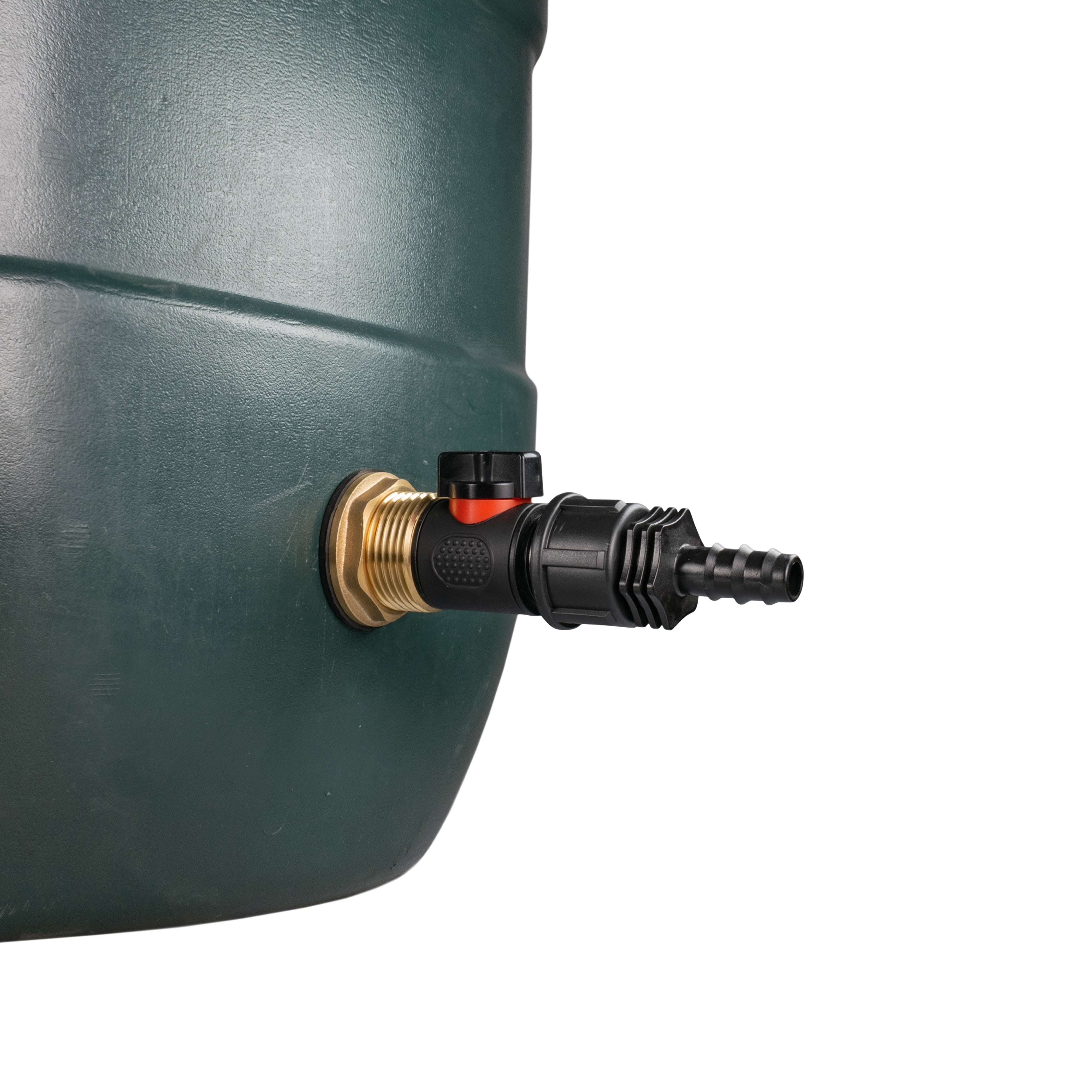 Water Butt Brass Kit 1" with In-Line Valve + 16mm Barb
