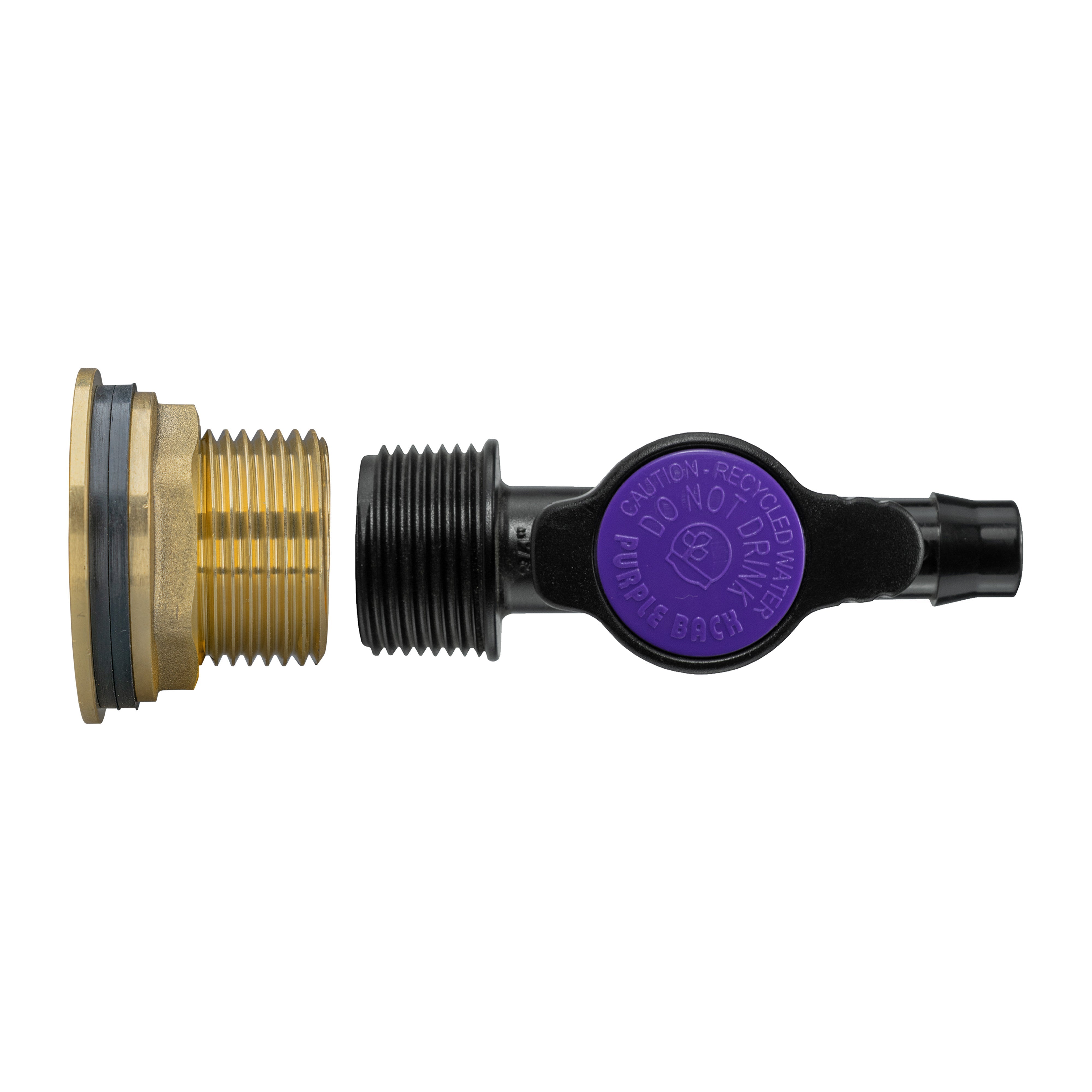 Water Butt Brass Kit 1" with 13mm Barb Irrigation Valve