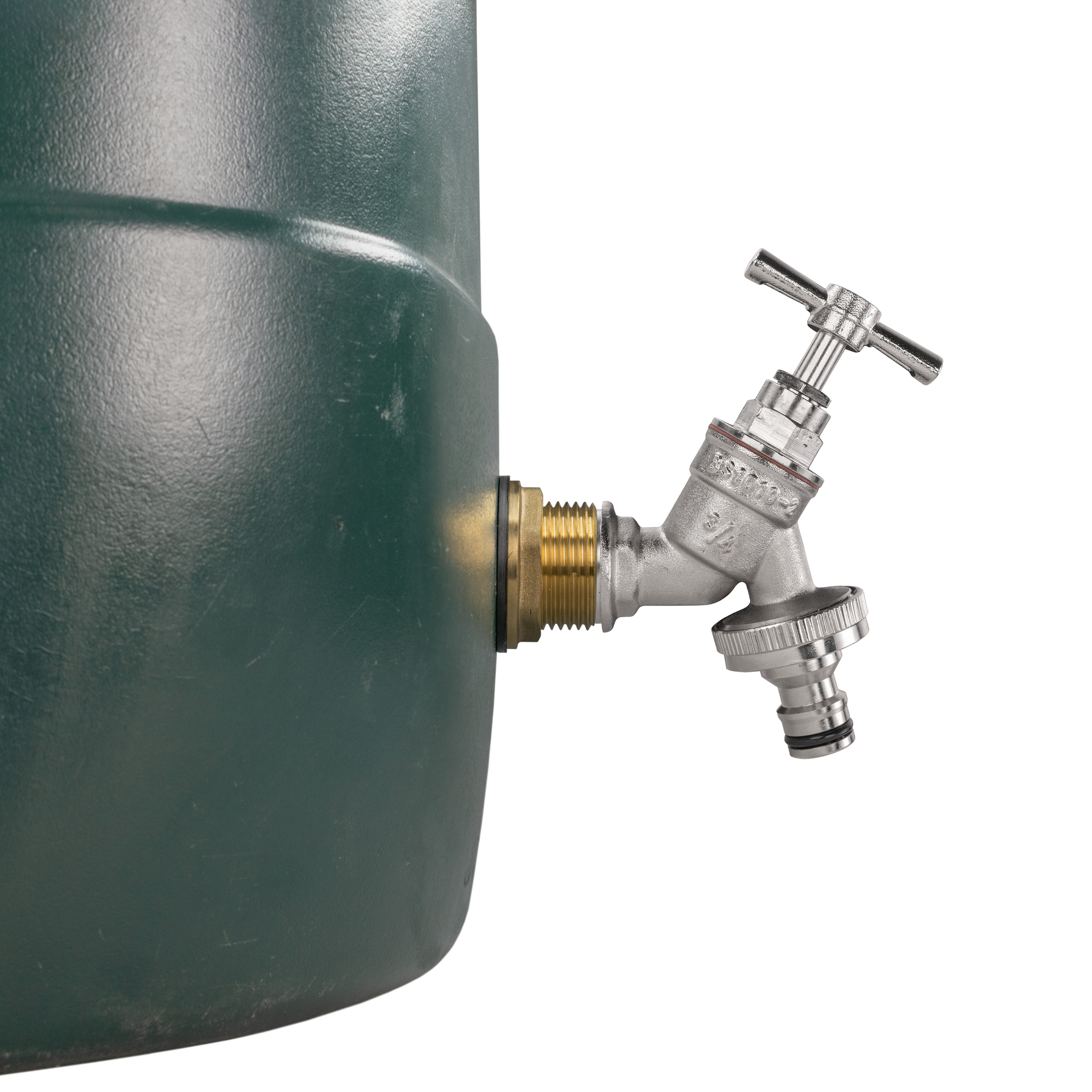Water Butt Brass Kit 1" with Nickel Plated Quick Connect Tap