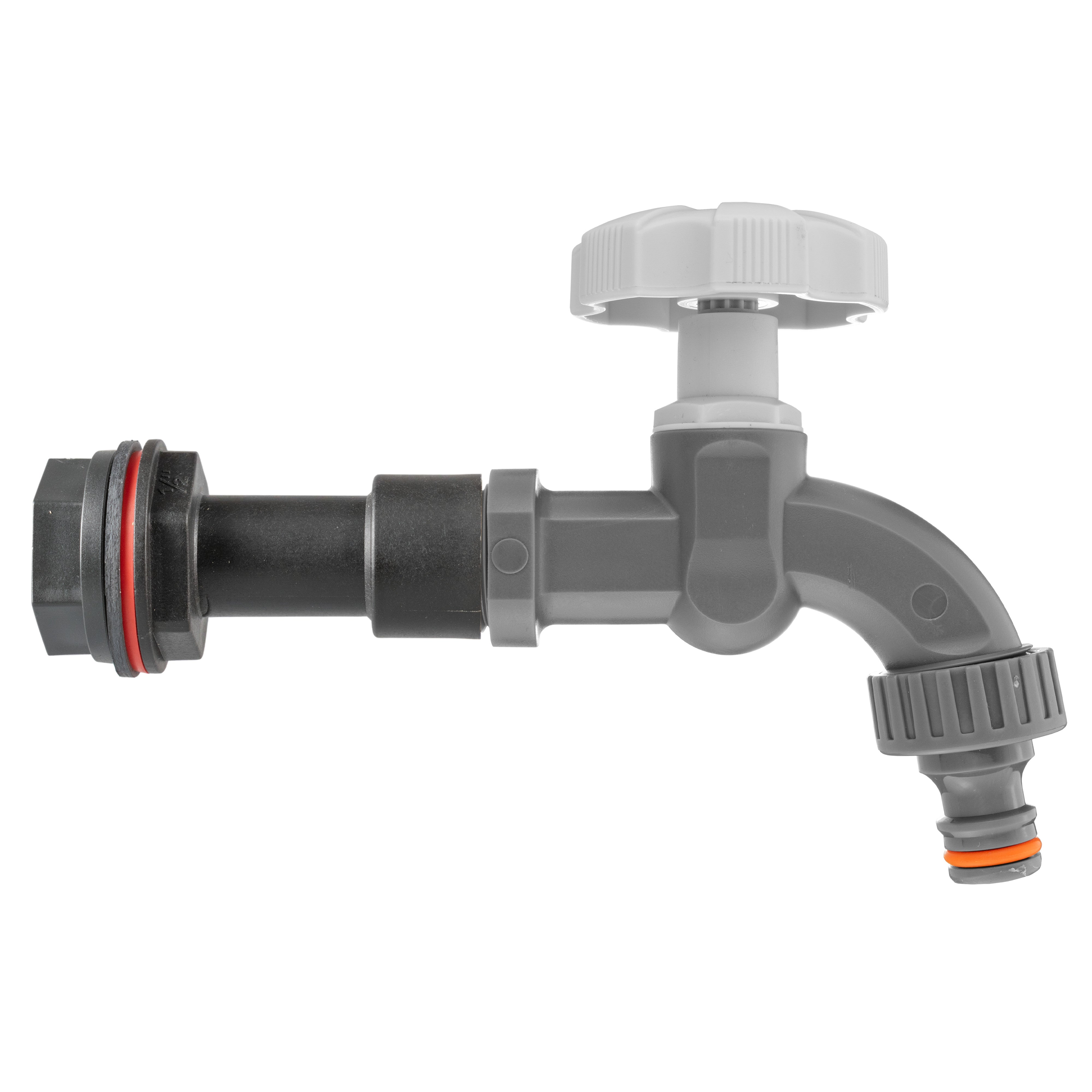 Water Butt Extension Kit 1/2" with Grey Dial Tap and Drill Bit