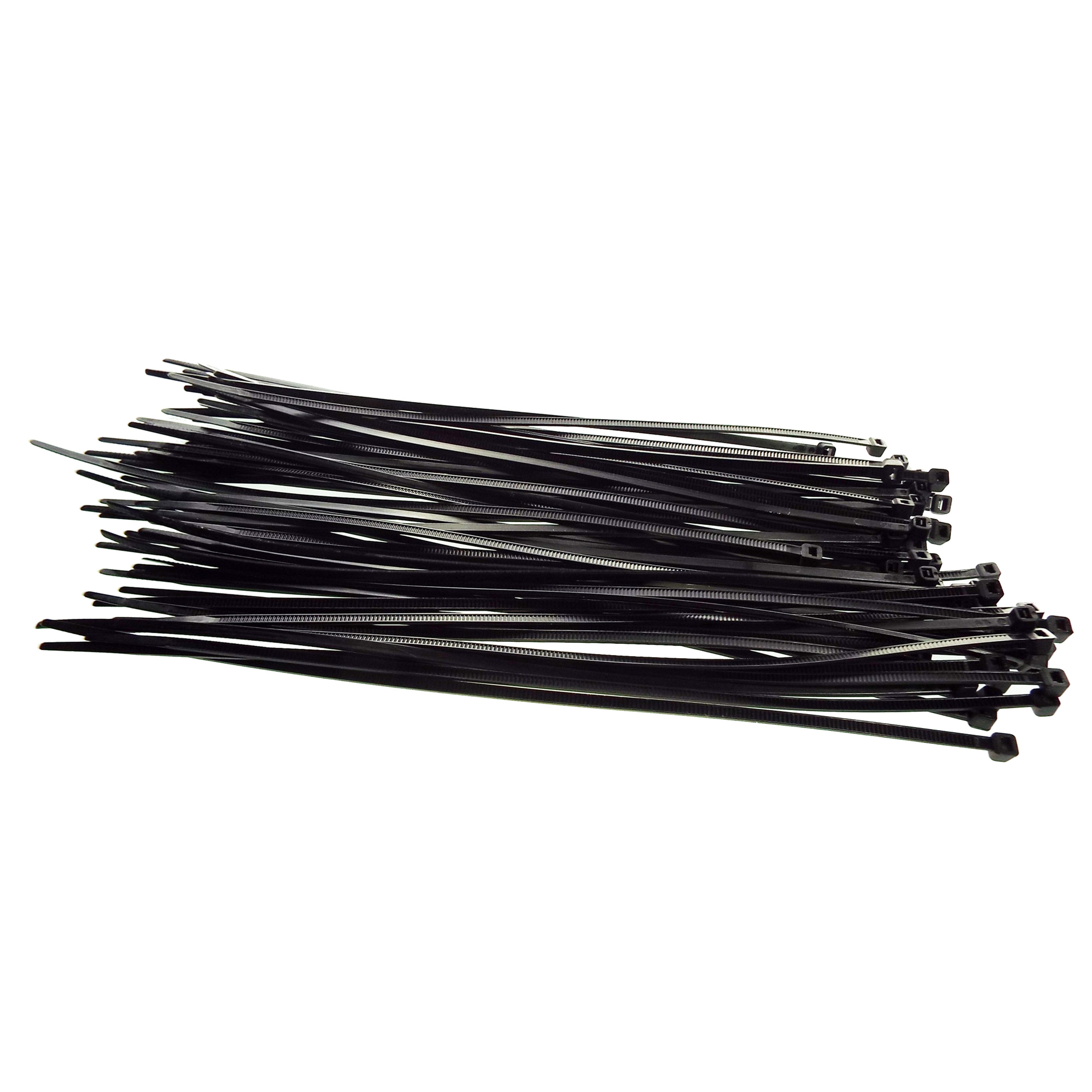100 Cable Ties (4.8mm x 250mm) Black