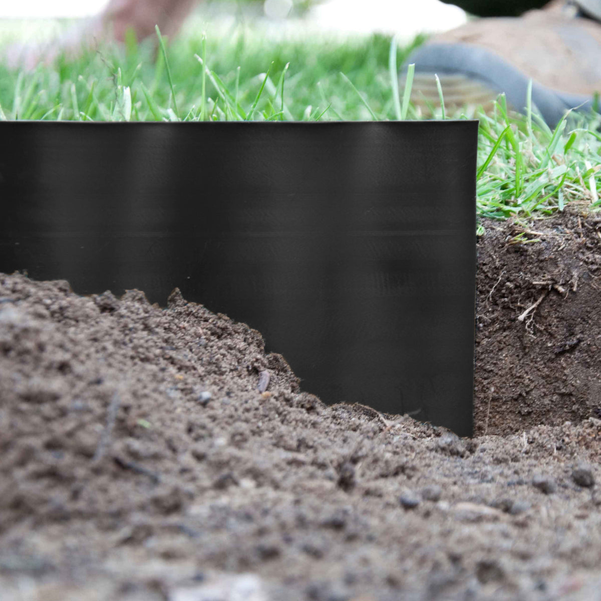 Wavy Plastic Garden Lawn Edging, H=10CM, L=9M, Black