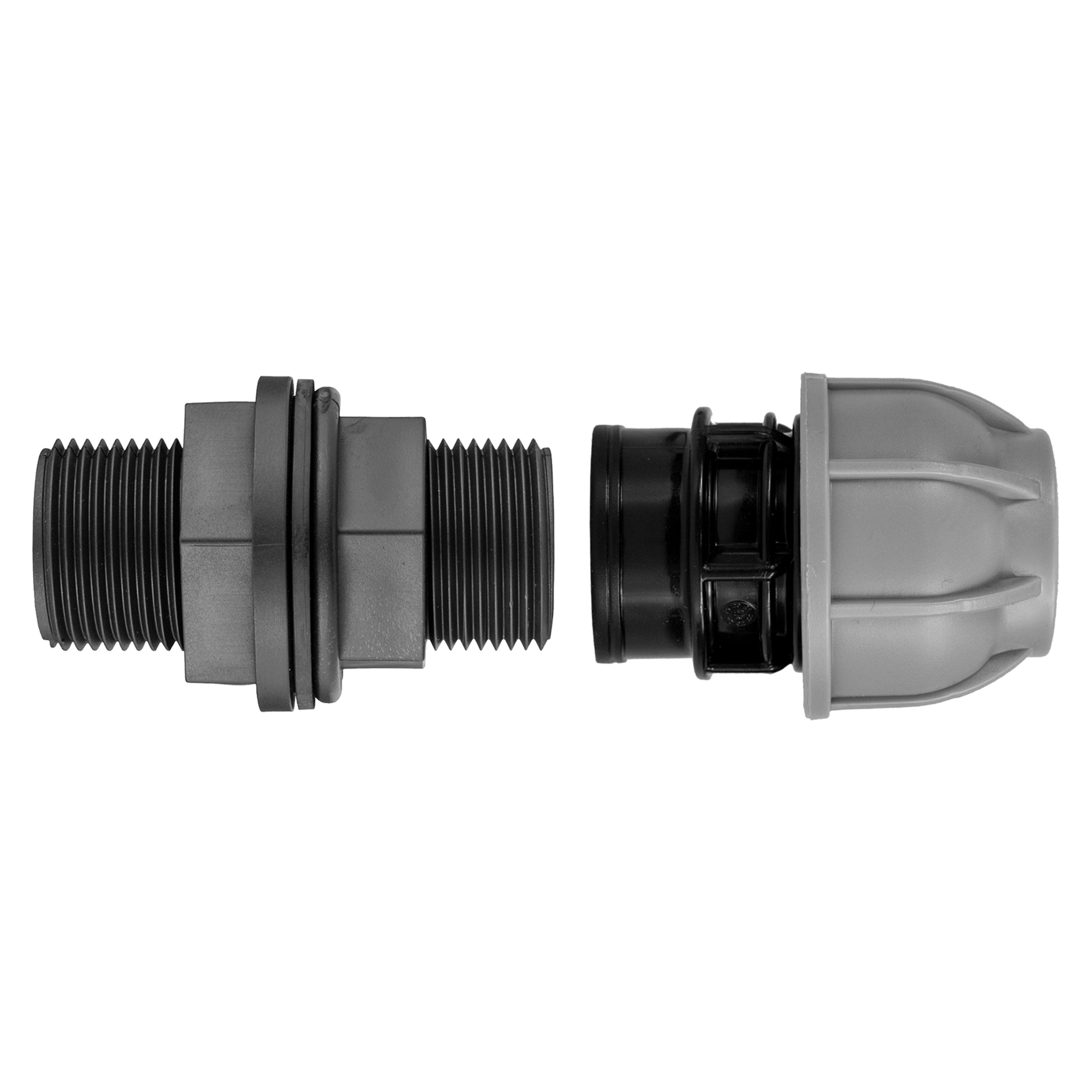 1” BSP Water Butt Fitting with 25mm MDPE Straight