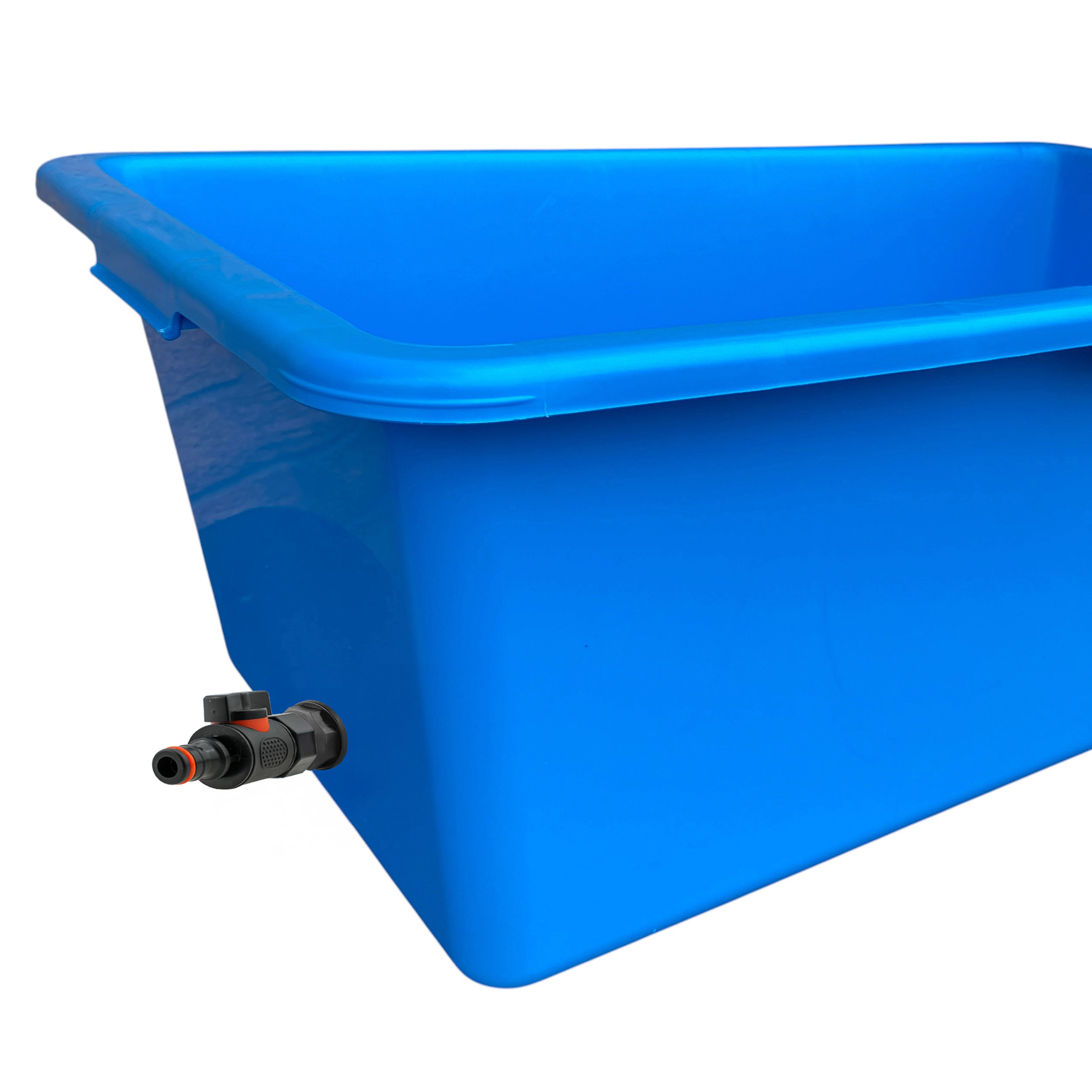 Blue Dog Bath with Drain Valve (Black)