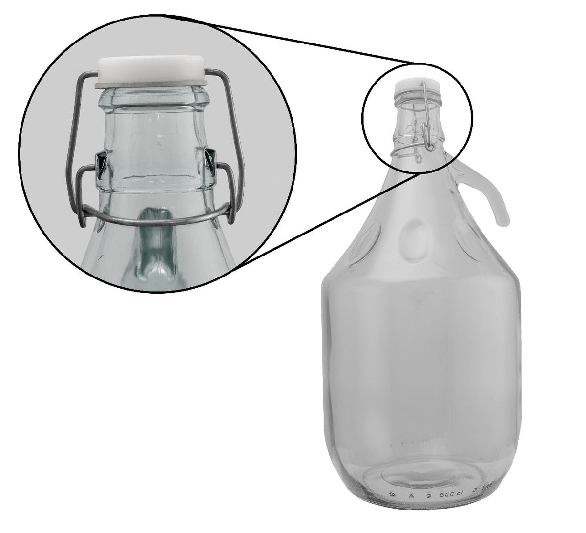 Glass Demijohn 5L 6 Pack Swing Top Cap