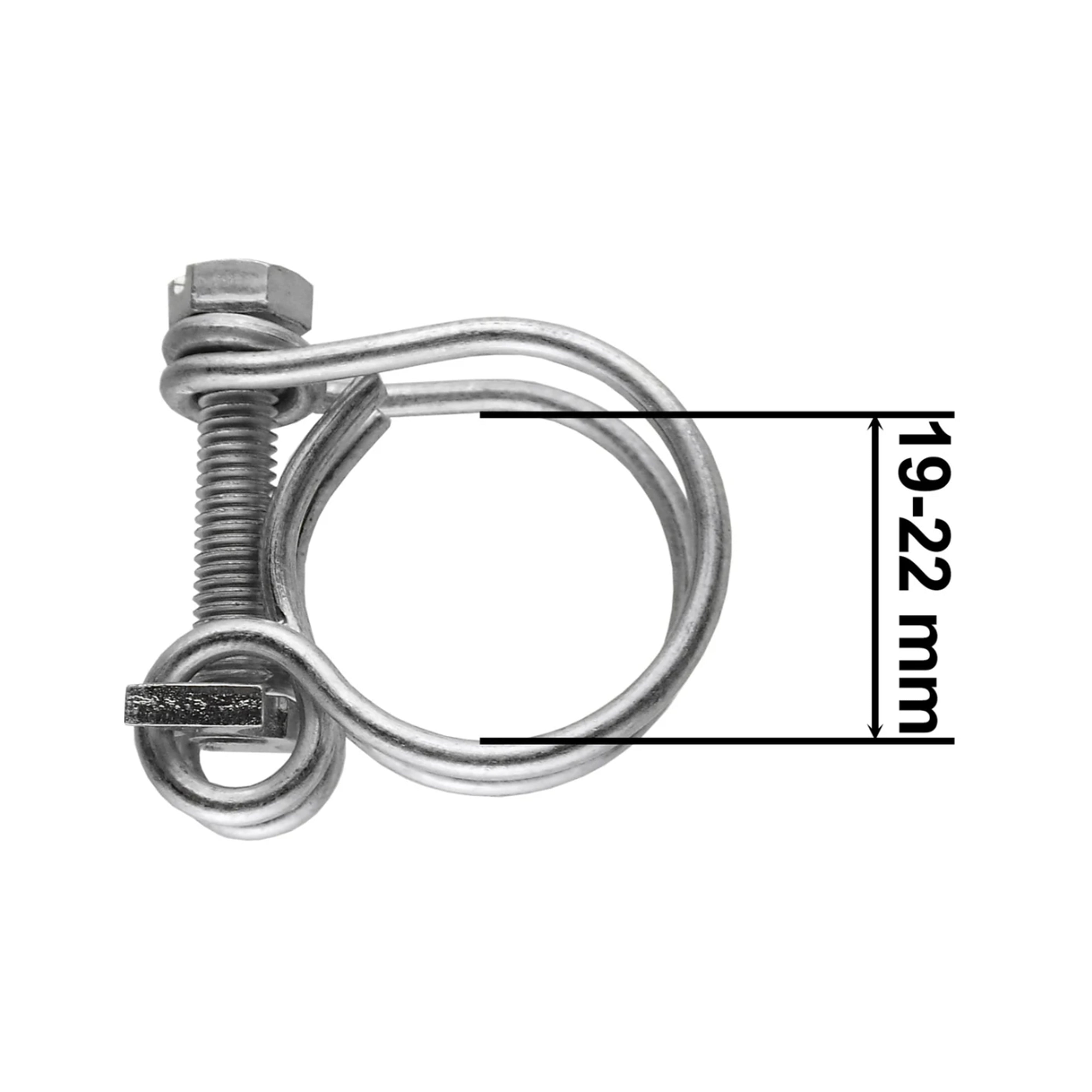 Double Wire Hose Clamp Galvanised 19mm-22mm